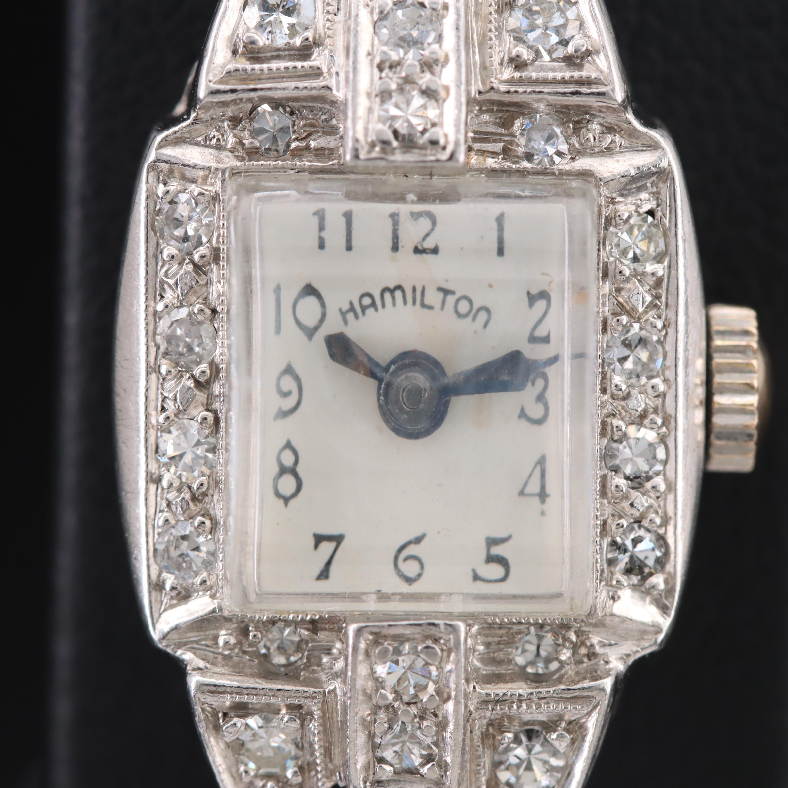 Platinum and 14K Hamilton 2.20 CTW Diamond Watch