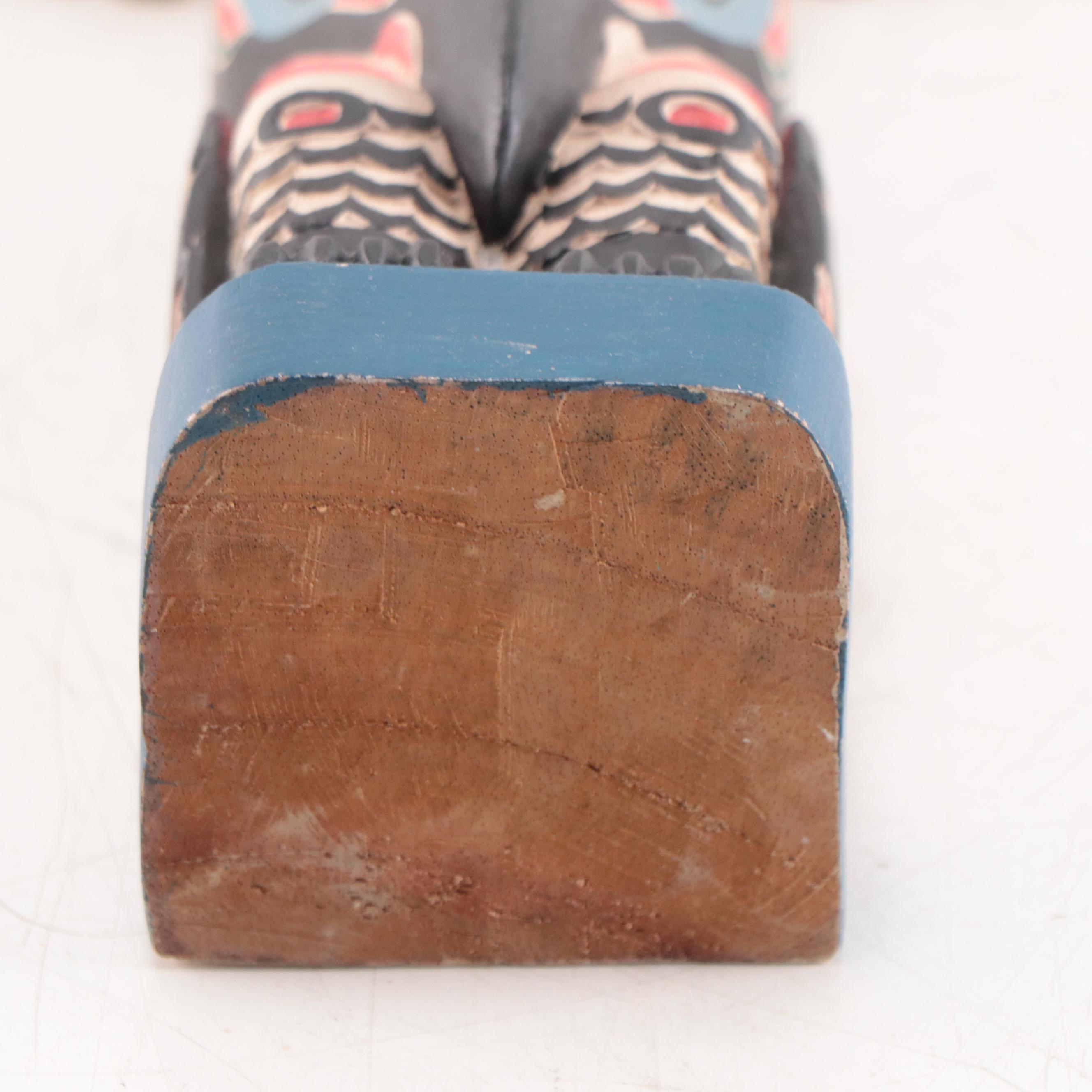 Northwest Coast Style Polychrome Carved Wood Totem Pole