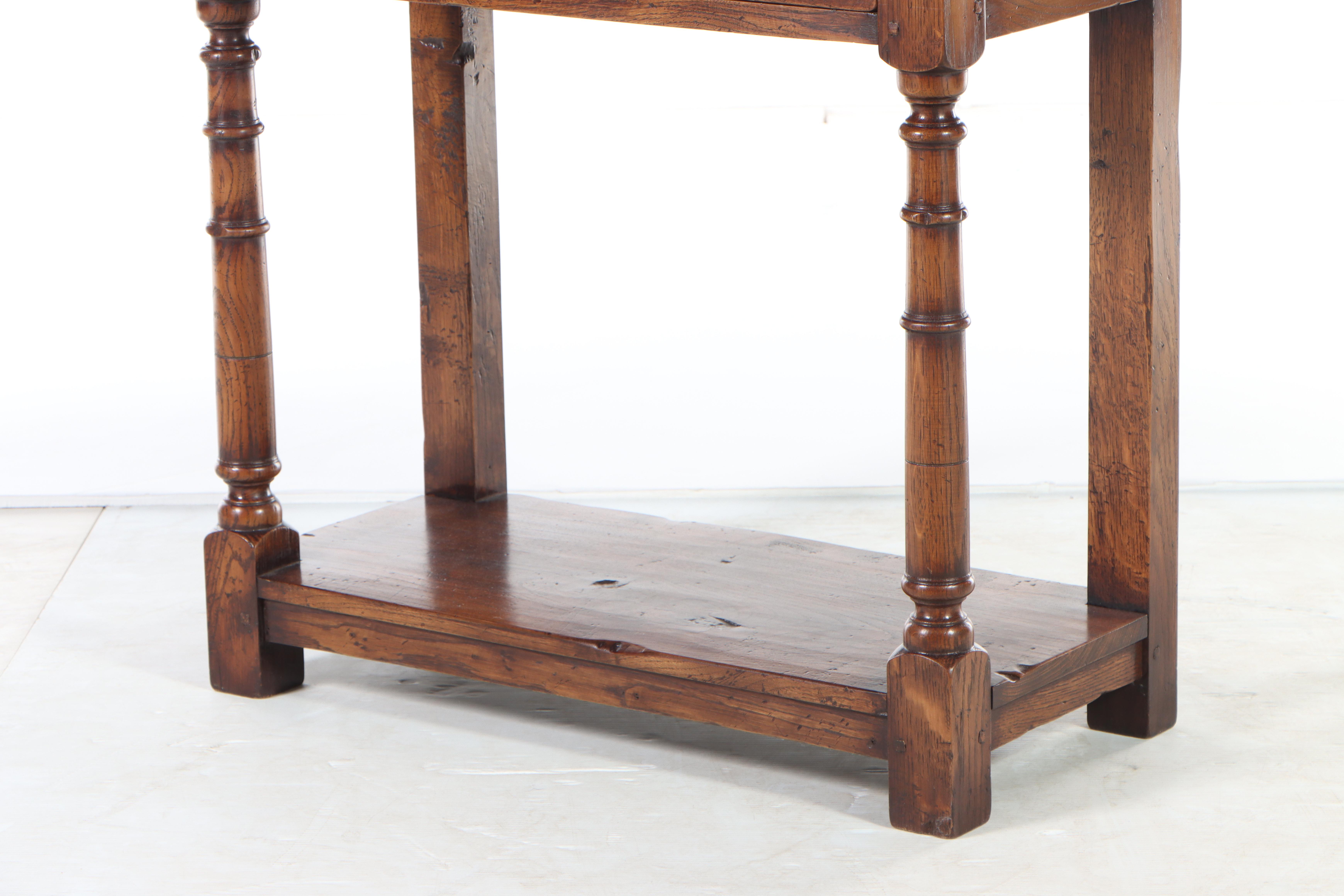 Charles II Style Oak Two-Tier Side Table