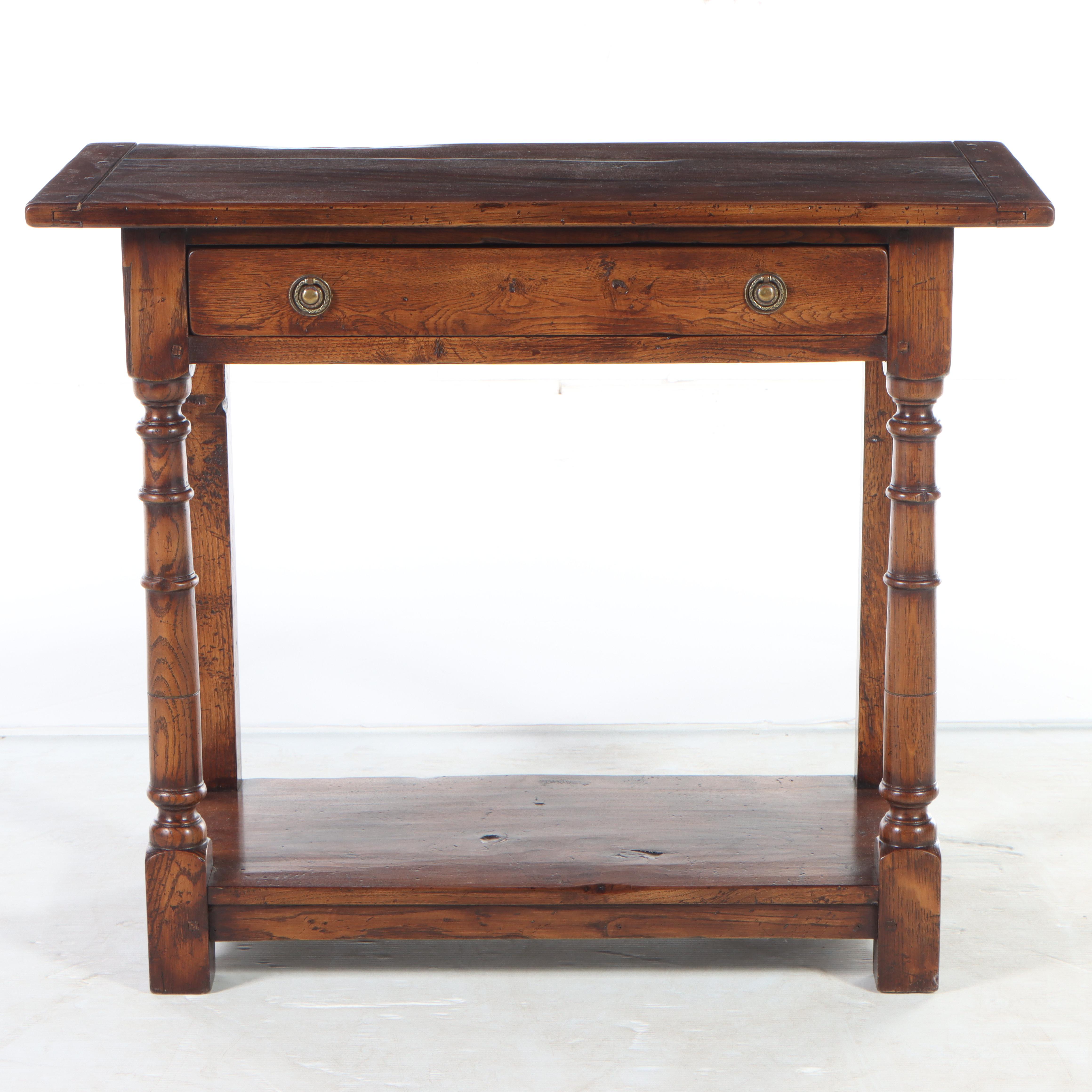 Charles II Style Oak Two-Tier Side Table