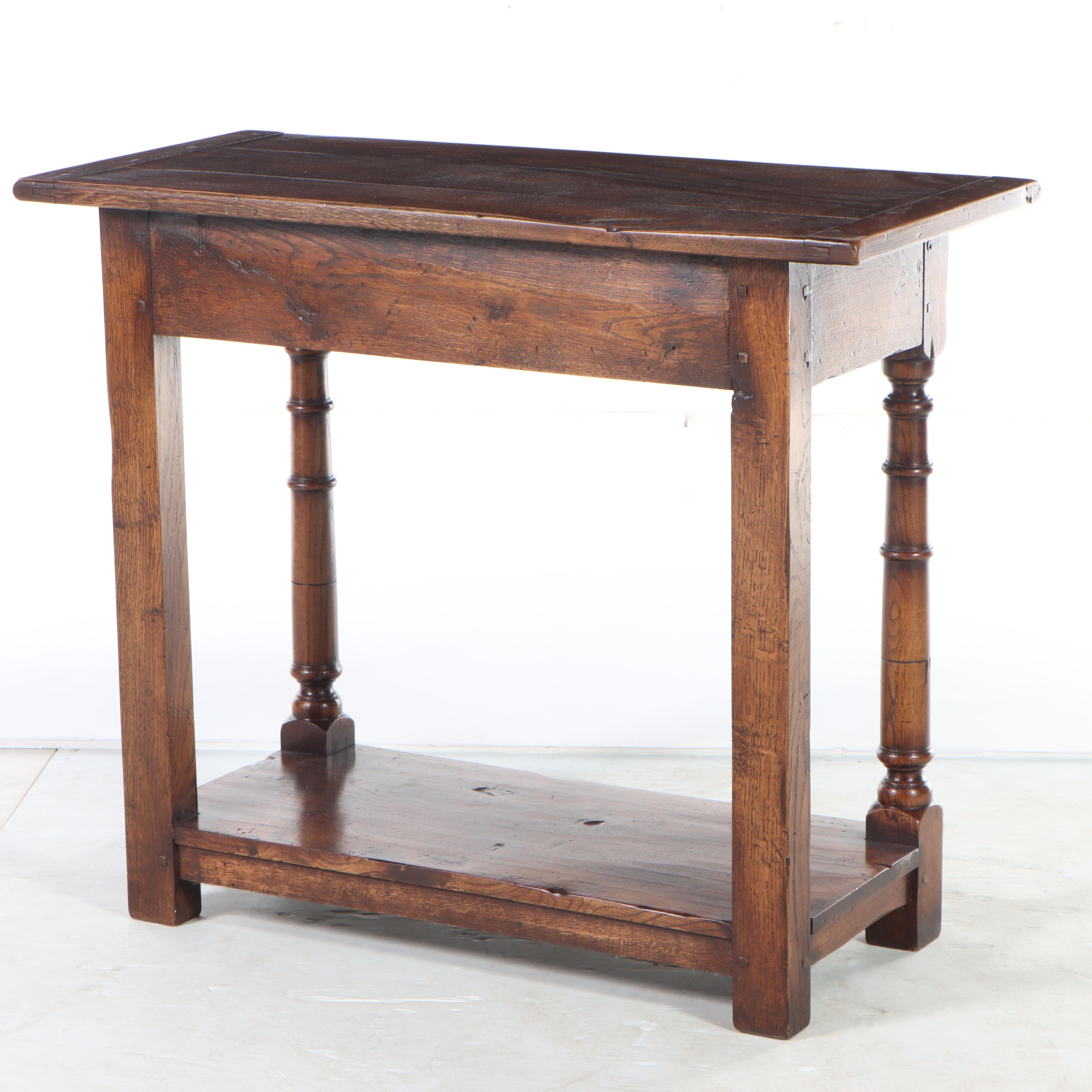Charles II Style Oak Two-Tier Side Table