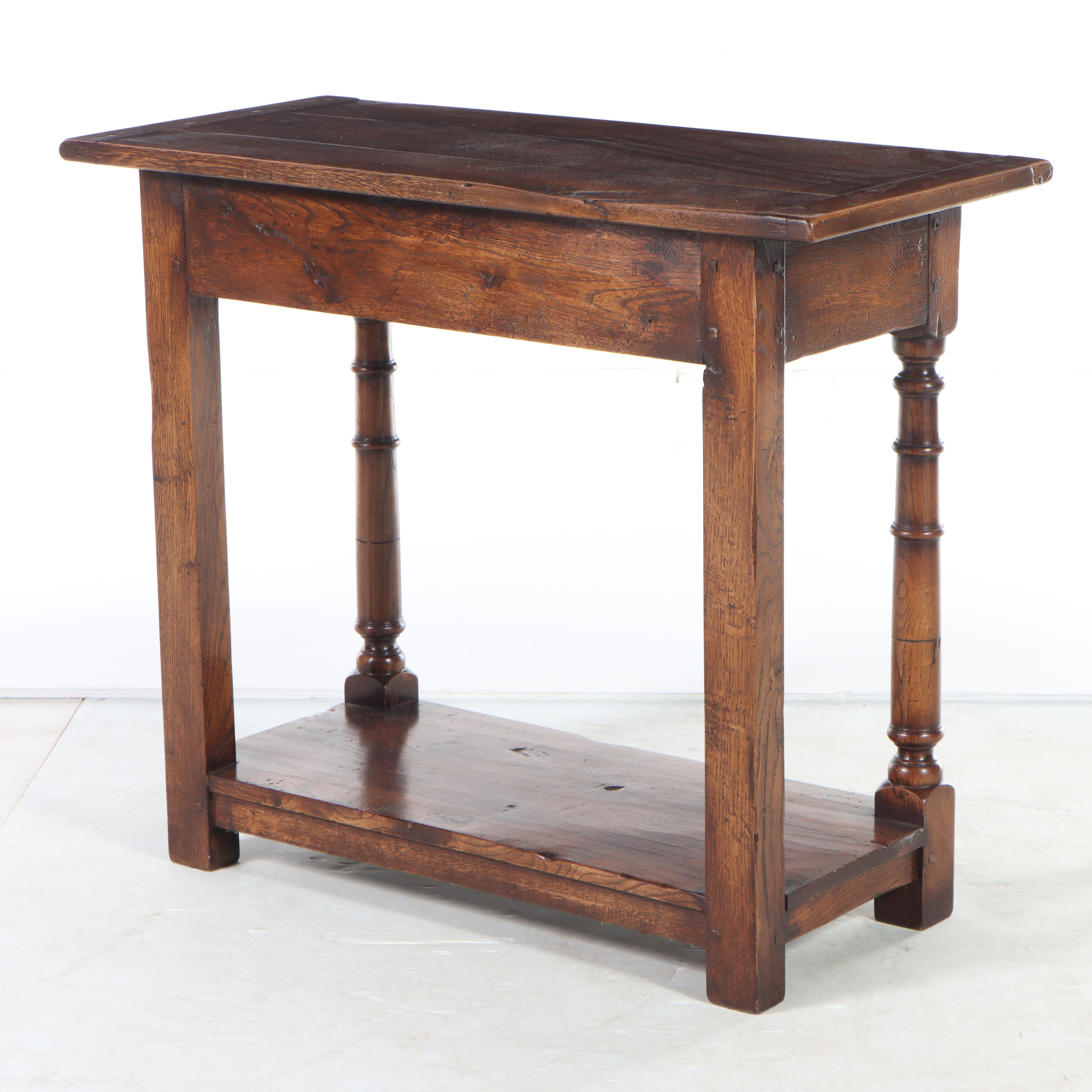 Charles II Style Oak Two-Tier Side Table