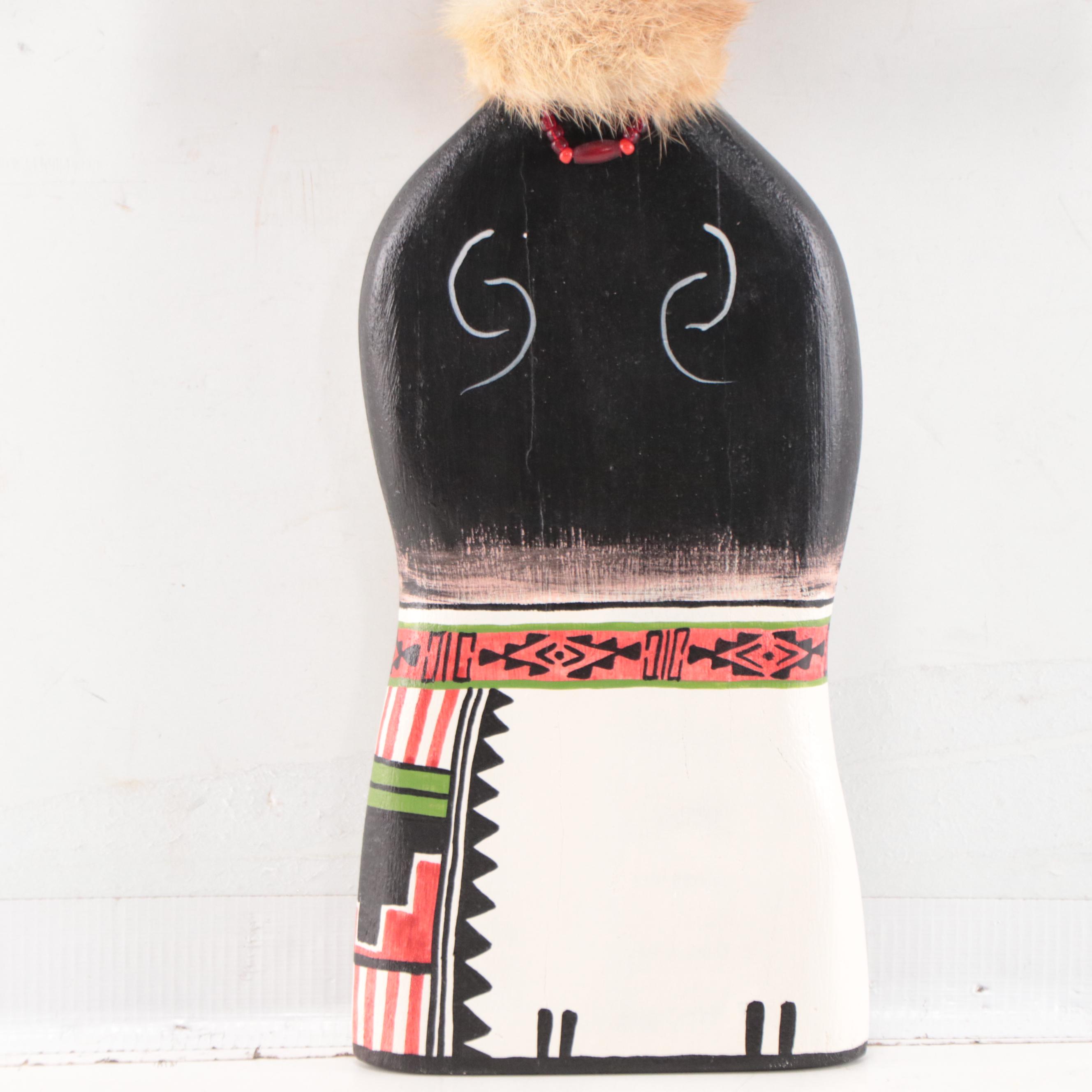Joe Walker III Hopi Hand-Painted Wooden Wall Sculpture "Hemis Kachina"