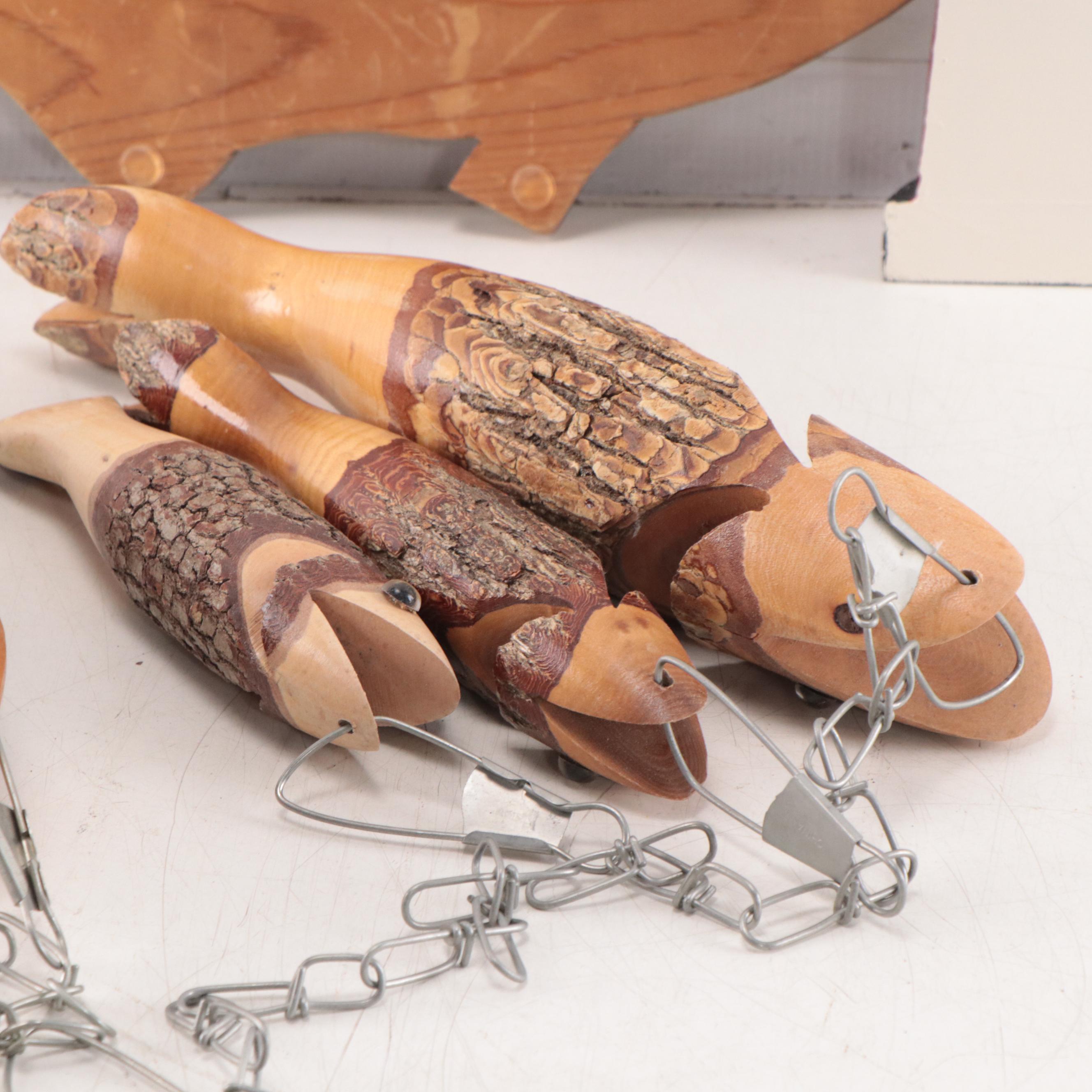 Nautical and Fish-Themed Items Including Weather Instrument