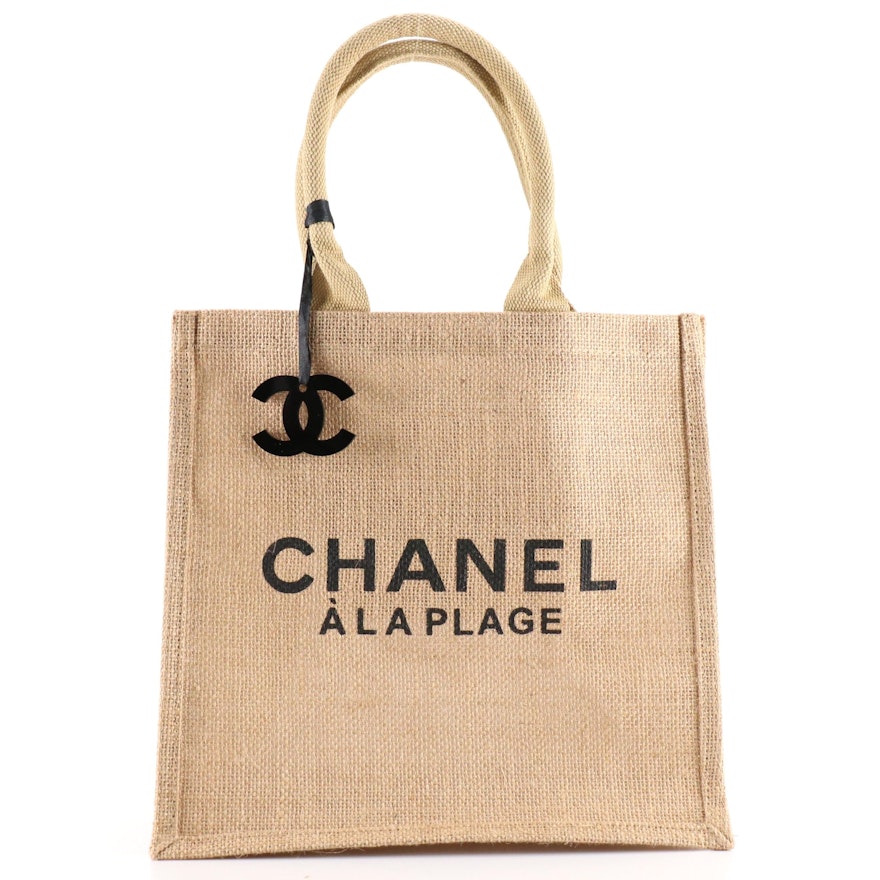 Chanel ''Á La Plage'' Promotional Tote Bag in Burlap