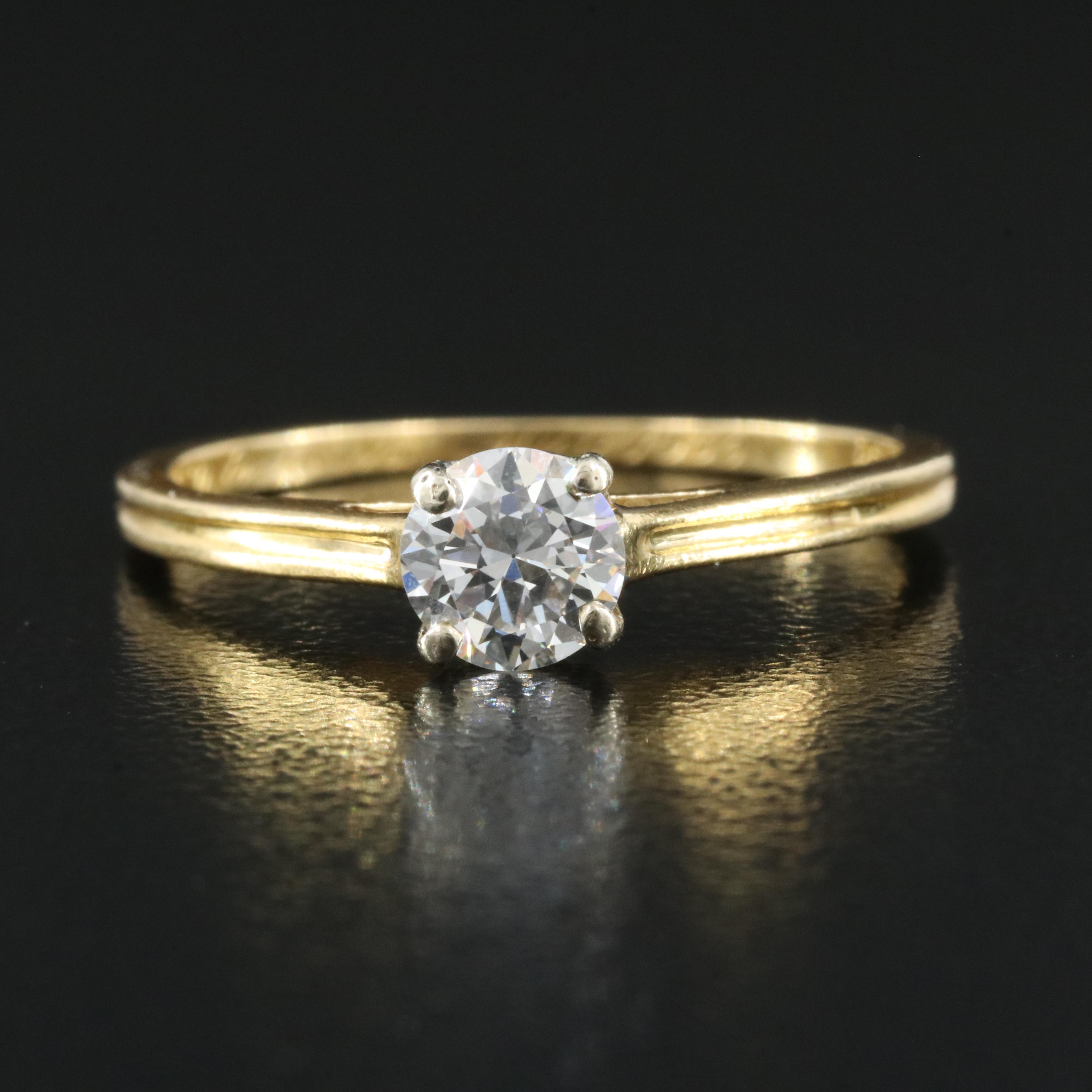 Tiffany & Co. 18K 0.50 CT Diamond Solitaire Ring with Platinum Mounting