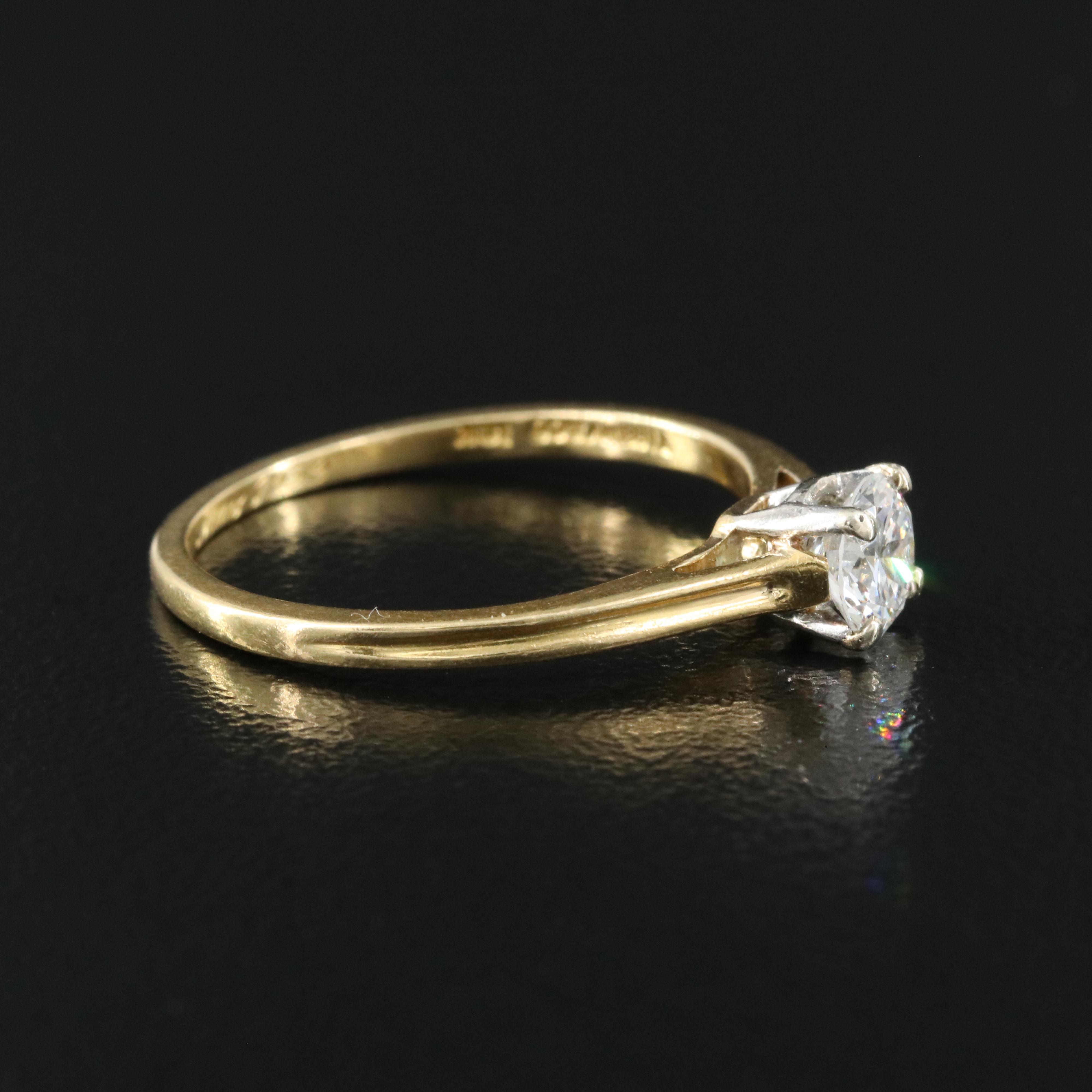 Tiffany & Co. 18K 0.50 CT Diamond Solitaire Ring with Platinum Mounting