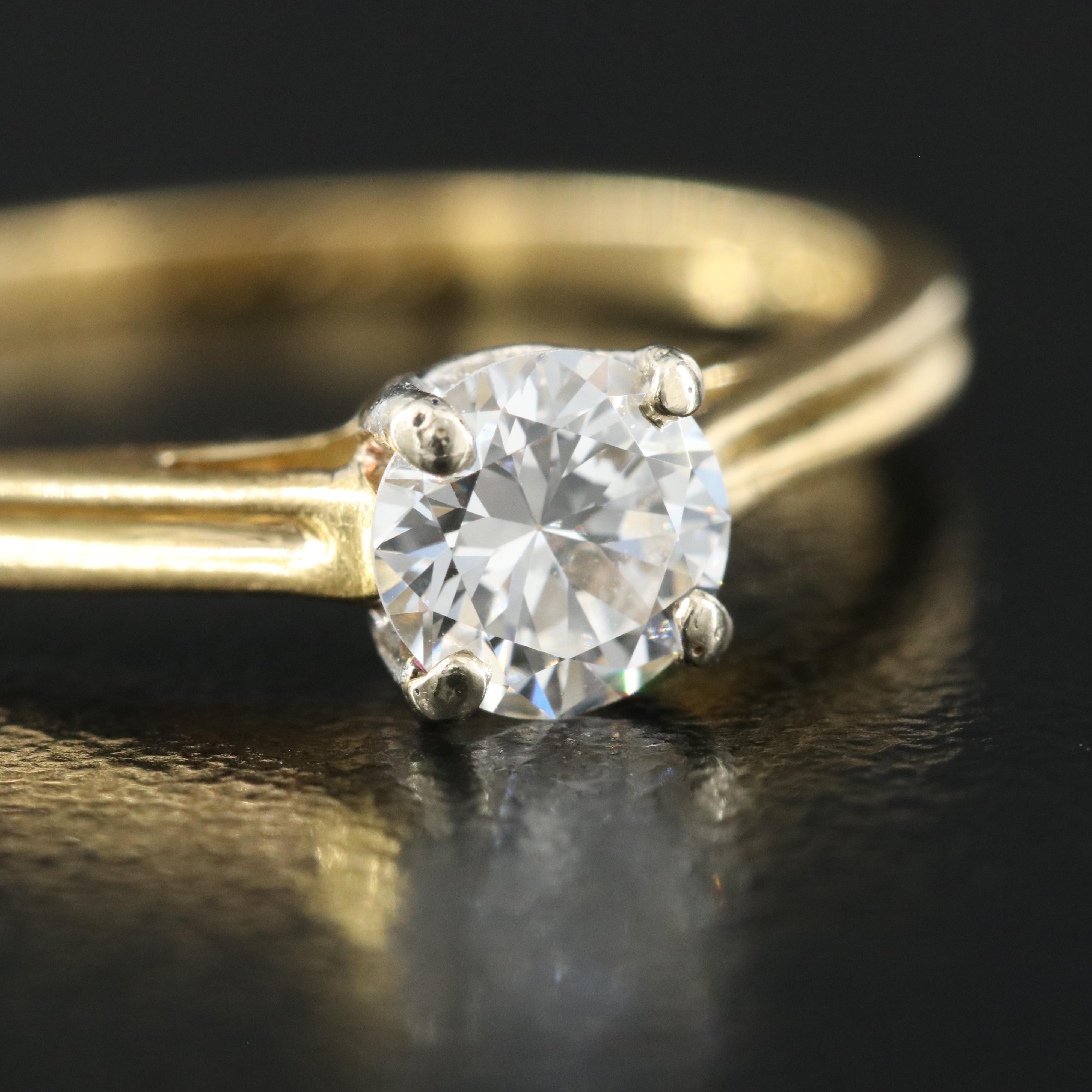 Tiffany & Co. 18K 0.50 CT Diamond Solitaire Ring with Platinum Mounting