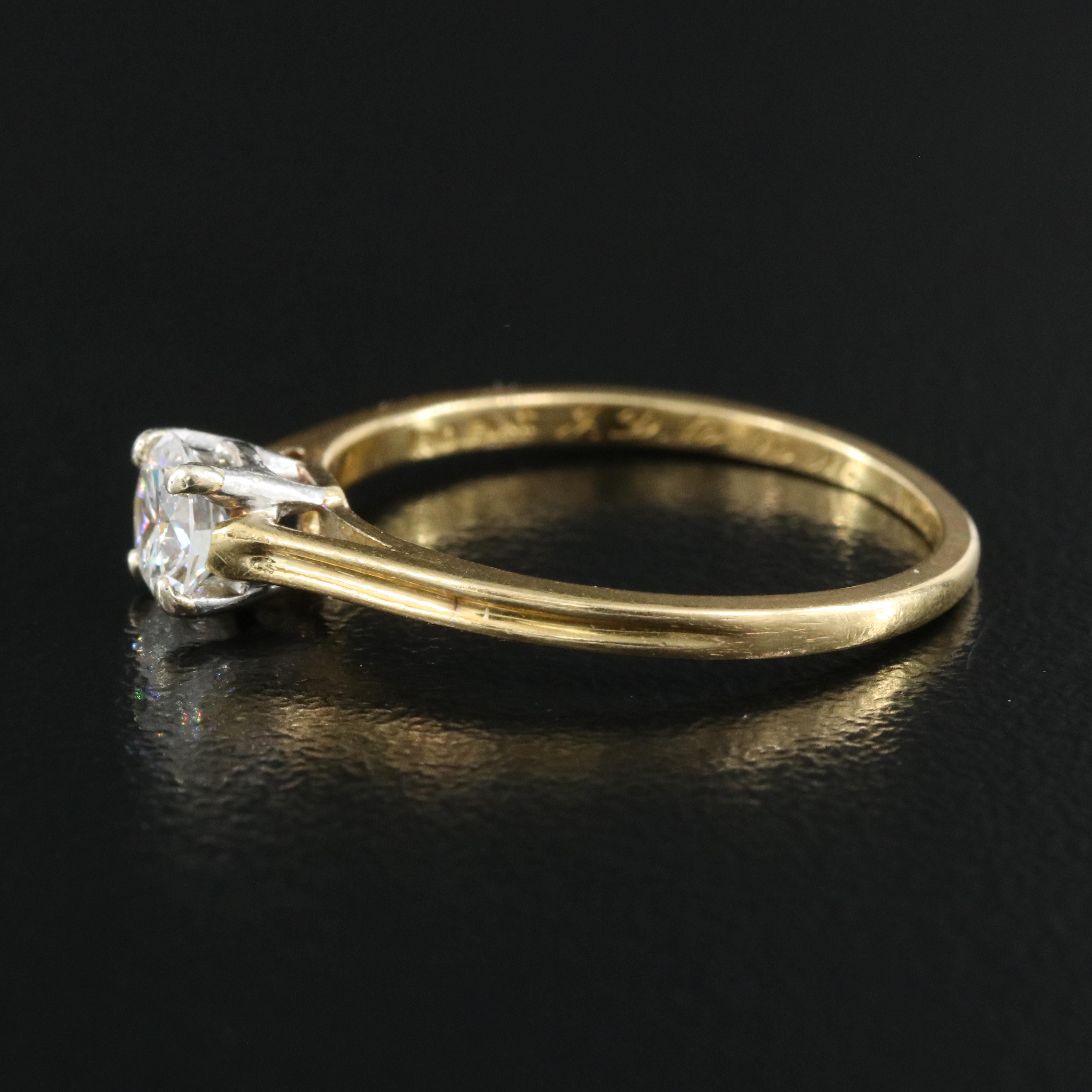 Tiffany & Co. 18K 0.50 CT Diamond Solitaire Ring with Platinum Mounting