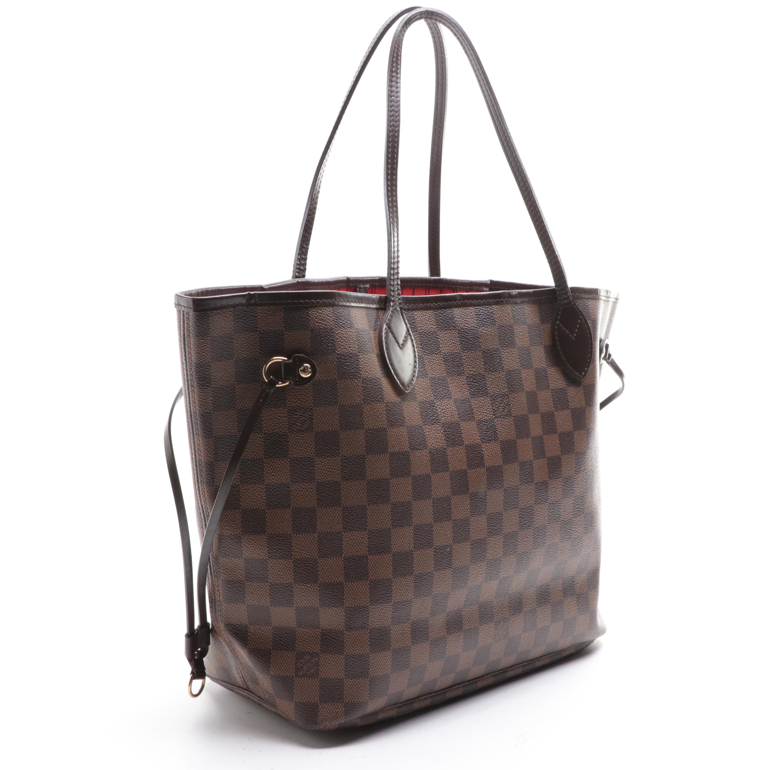 Louis Vuitton Neverfull MM Tote in Damier Ebene Canvas and Leather