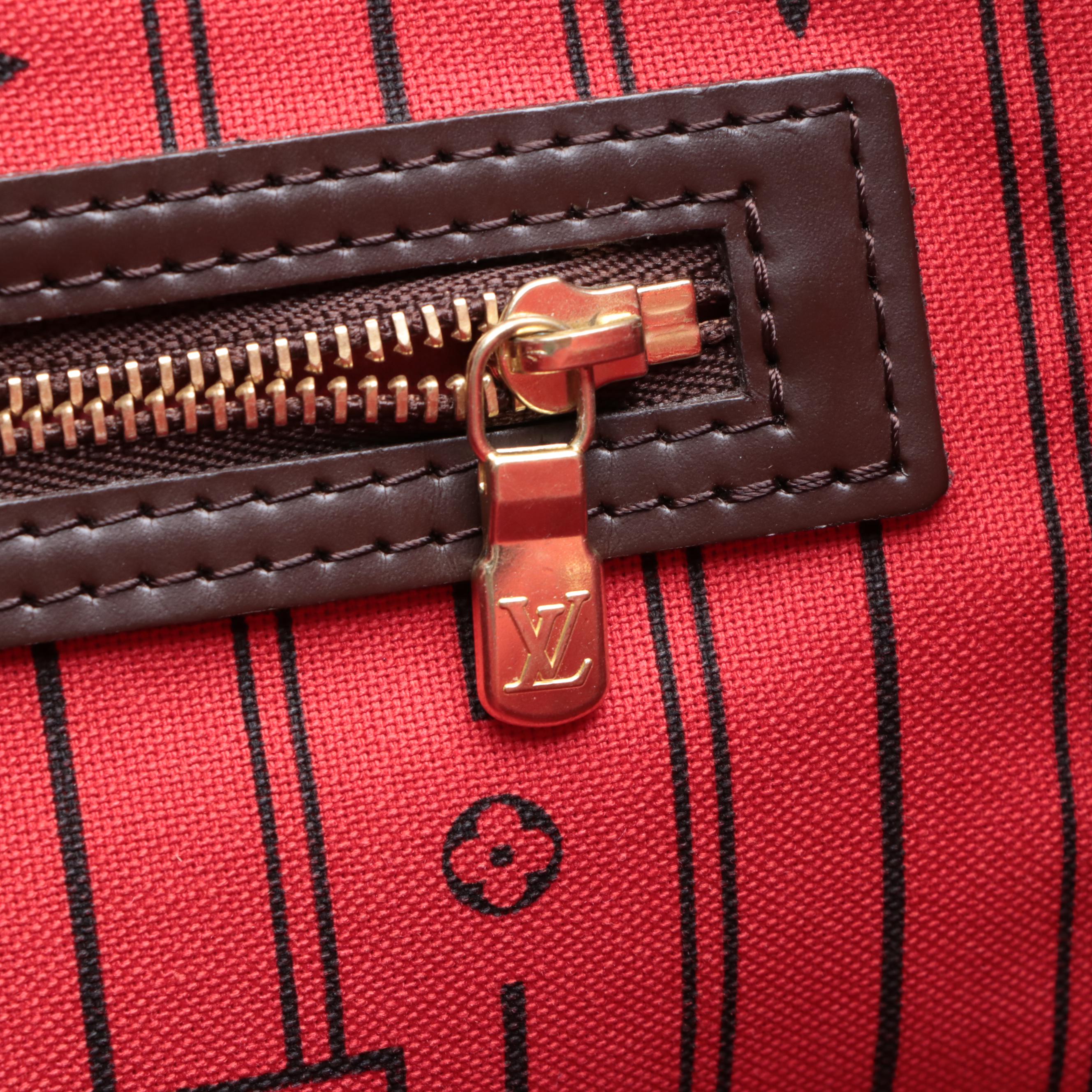 Louis Vuitton Neverfull MM Tote in Damier Ebene Canvas and Leather