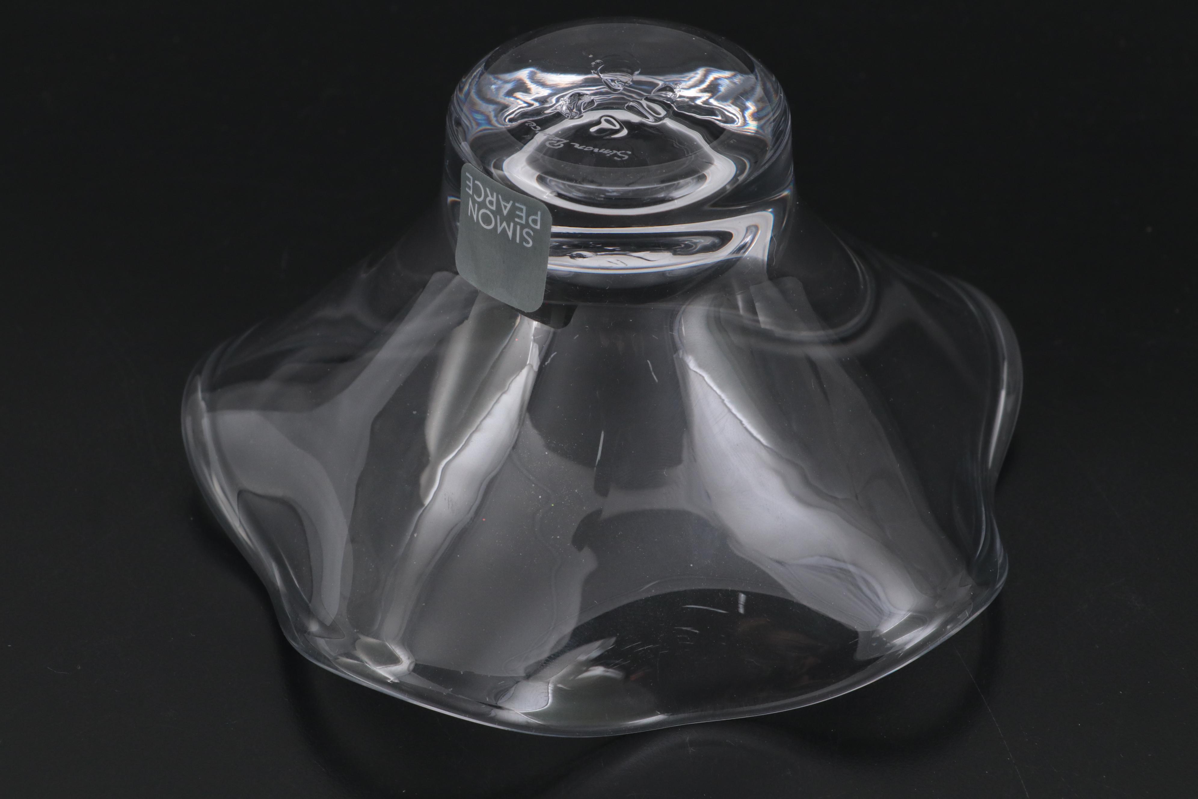 Mats Joasson Block Crystal Etched Squirrel with Simon Pearce Bowl