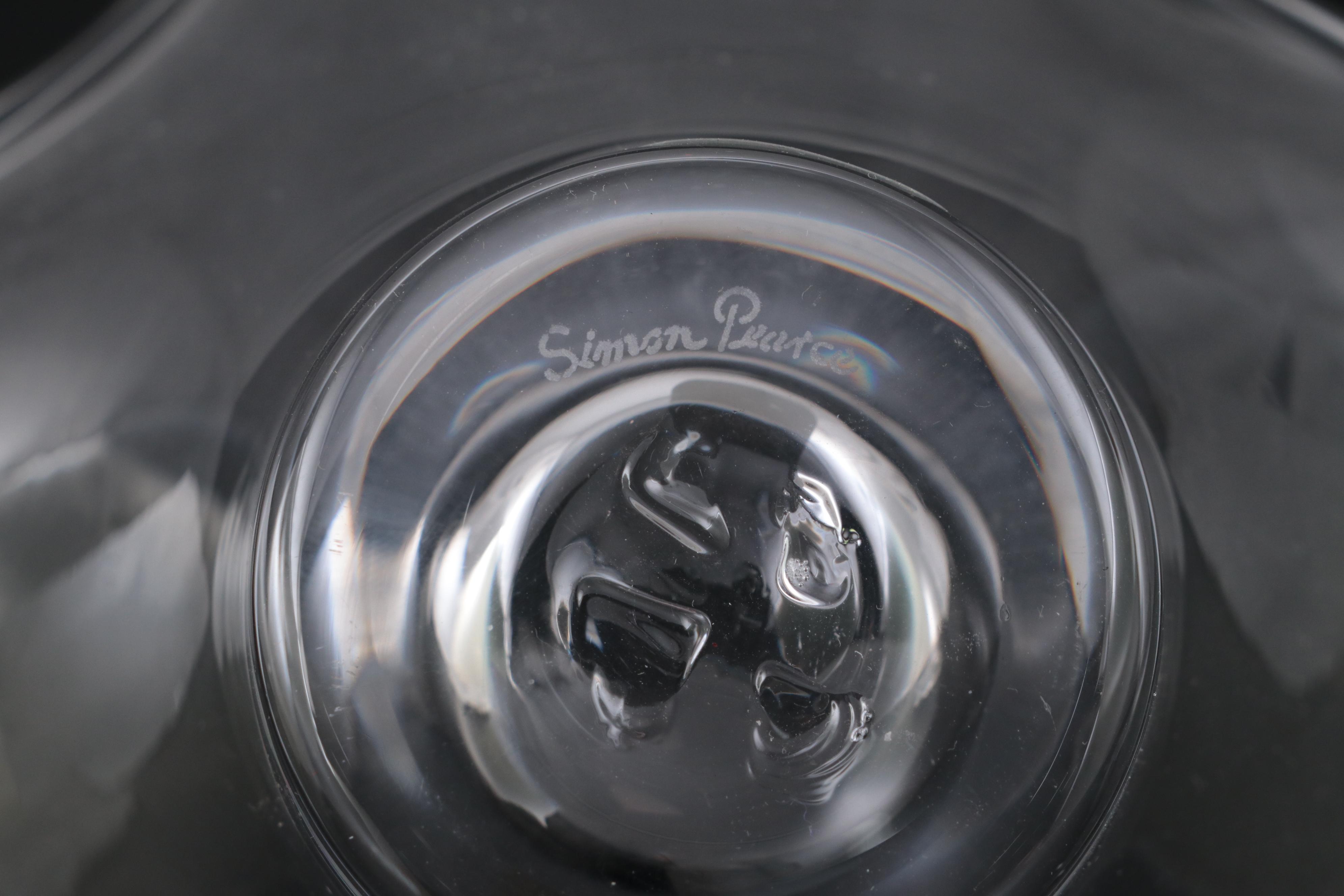 Mats Joasson Block Crystal Etched Squirrel with Simon Pearce Bowl