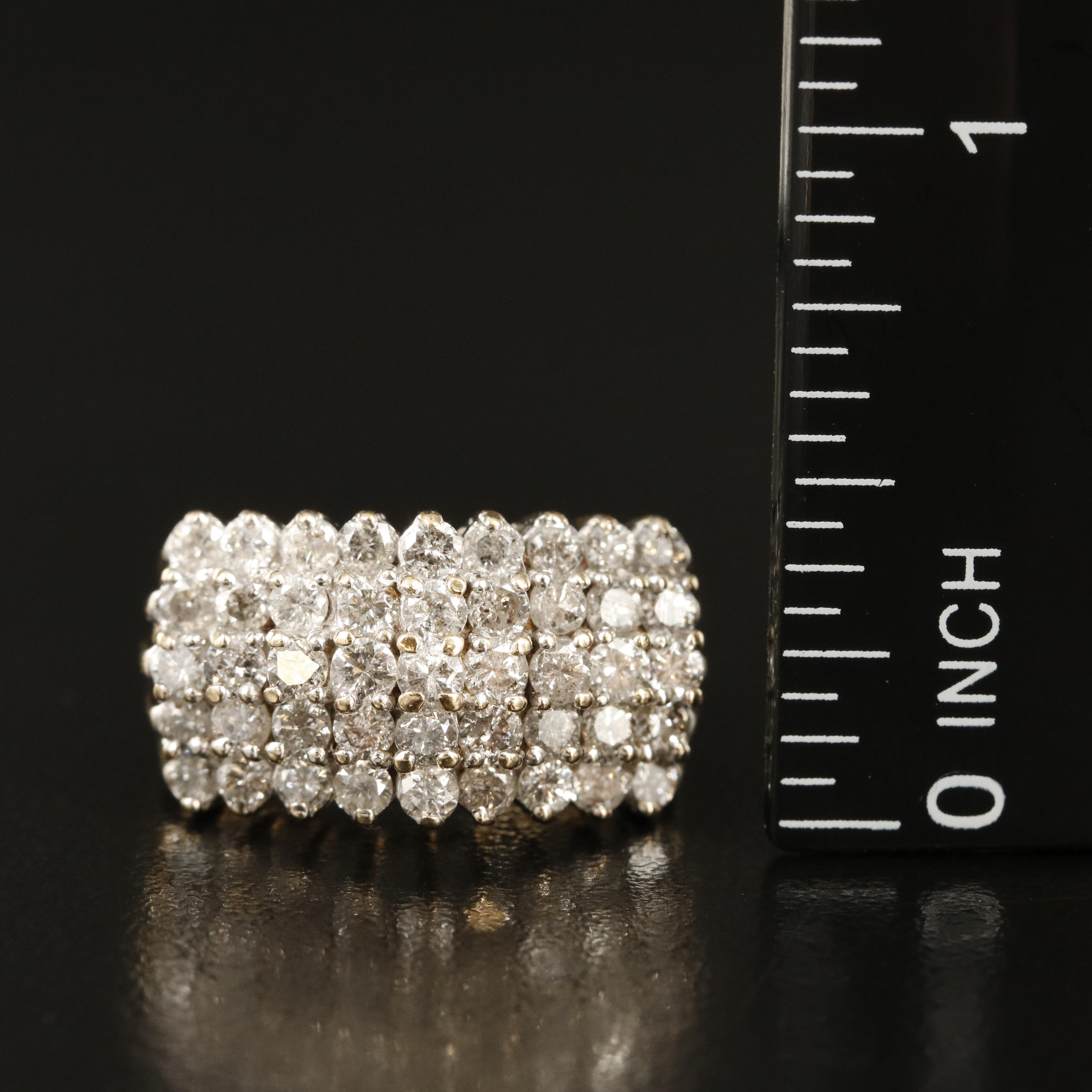 14K 1.85 CTW Diamond Multi-Row Ring