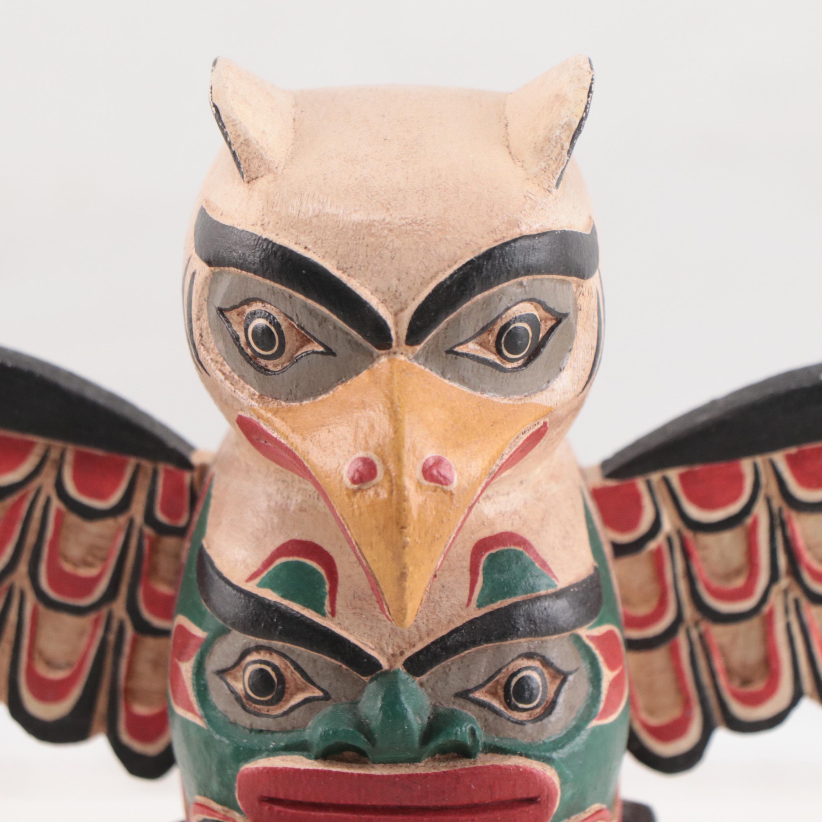 Pacific Northwest Native American Style Totem Bookends