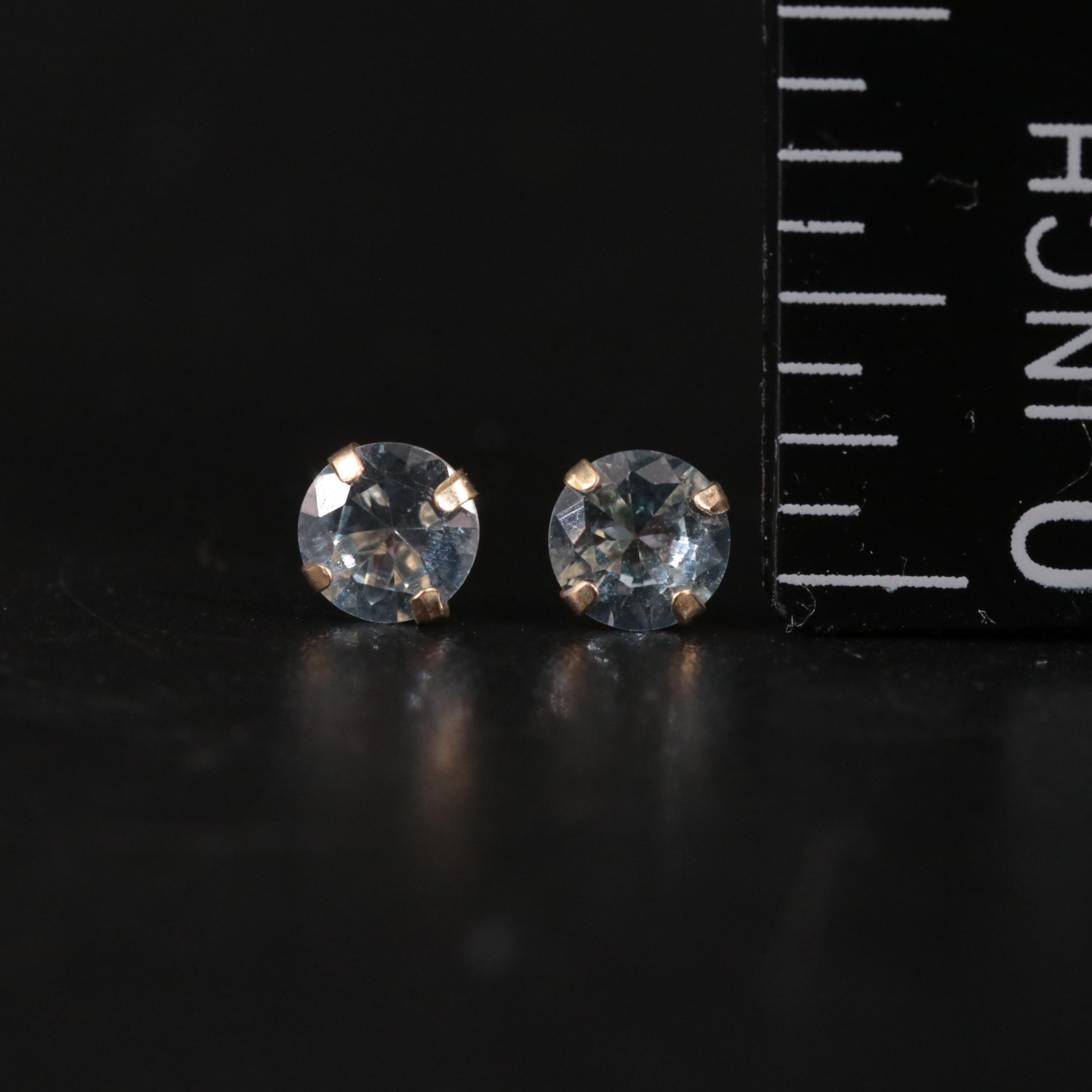 14K Aquamarine Stud Earrings