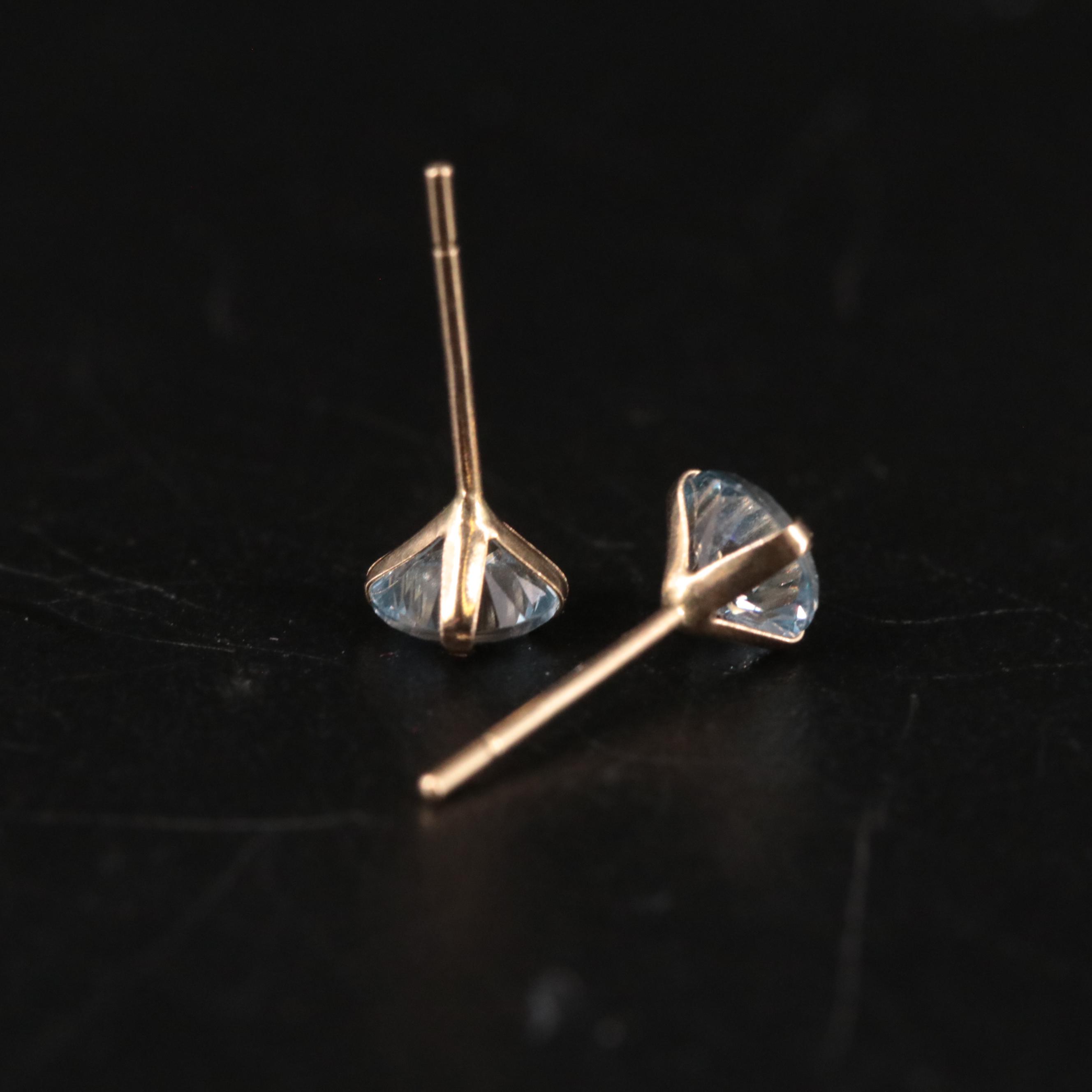 14K Aquamarine Stud Earrings
