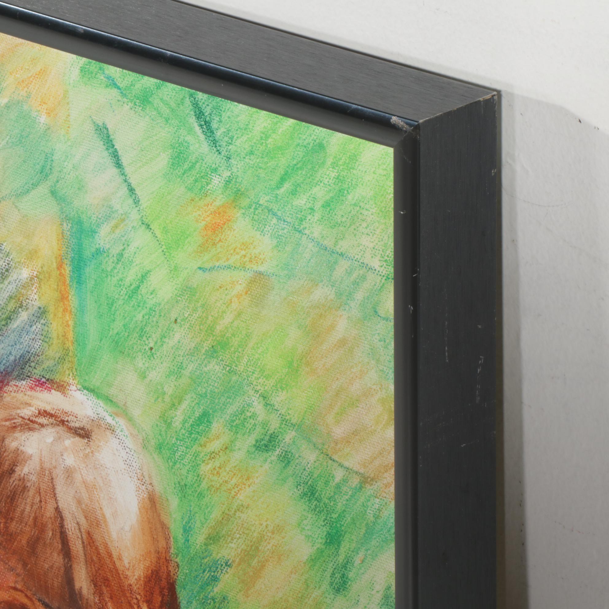 Dianne Almendinger Acrylic Painting "Five on a Bench," Circa 2000