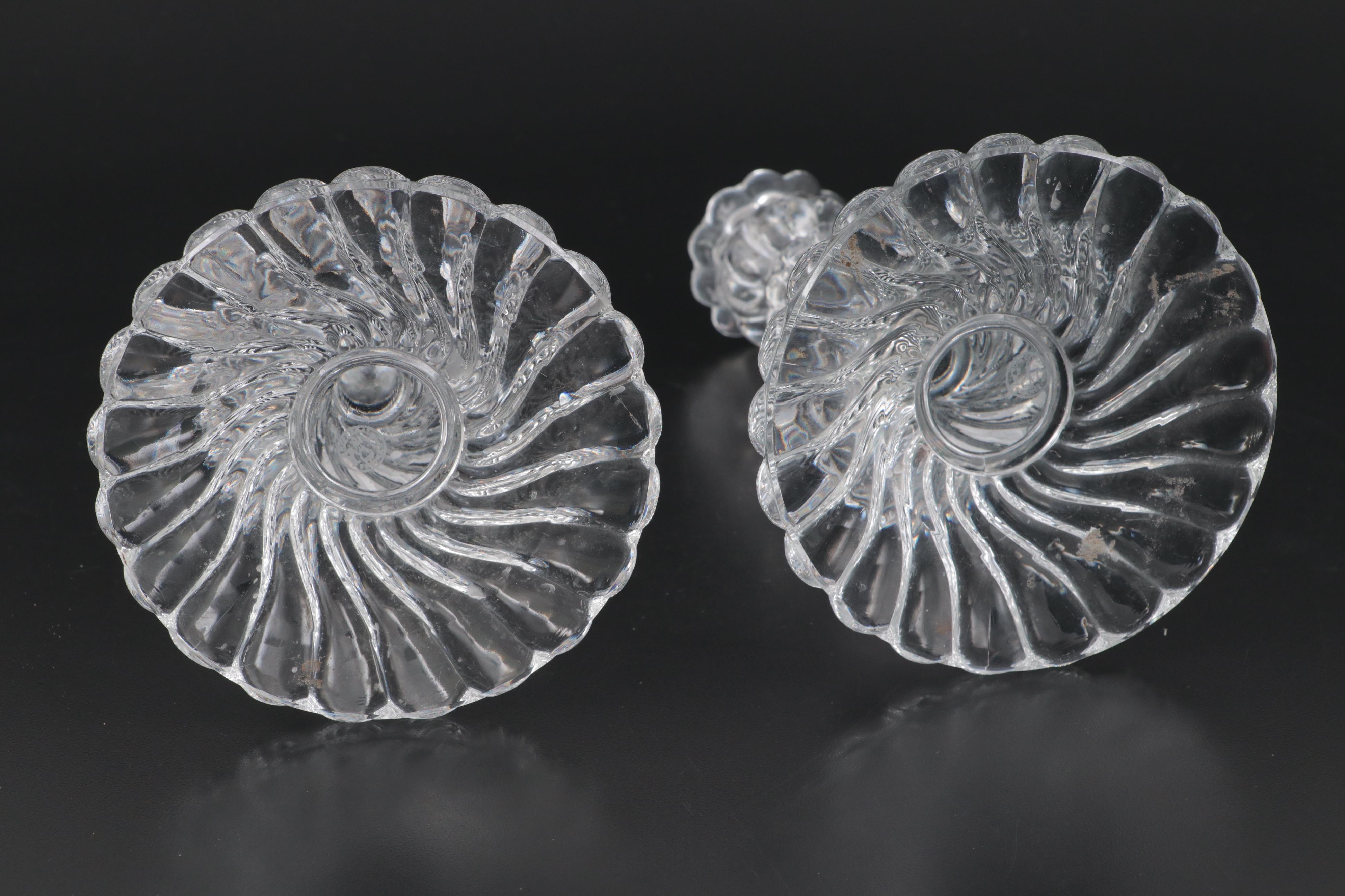 Baccarat "Bambous" Crystal Candlesticks