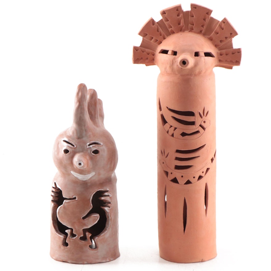 Robin Chlad and Other Folk Art Terracotta Luminaries