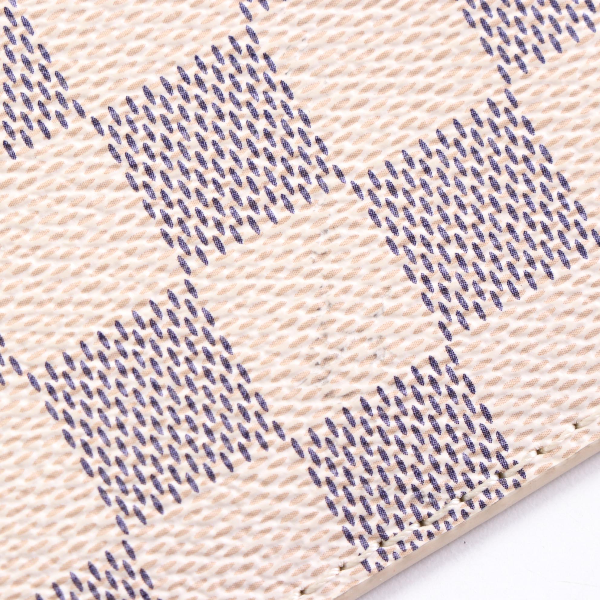 Louis Vuitton Neverfull MM in Damier Azur Canvas and Vachetta Leather with Pouch