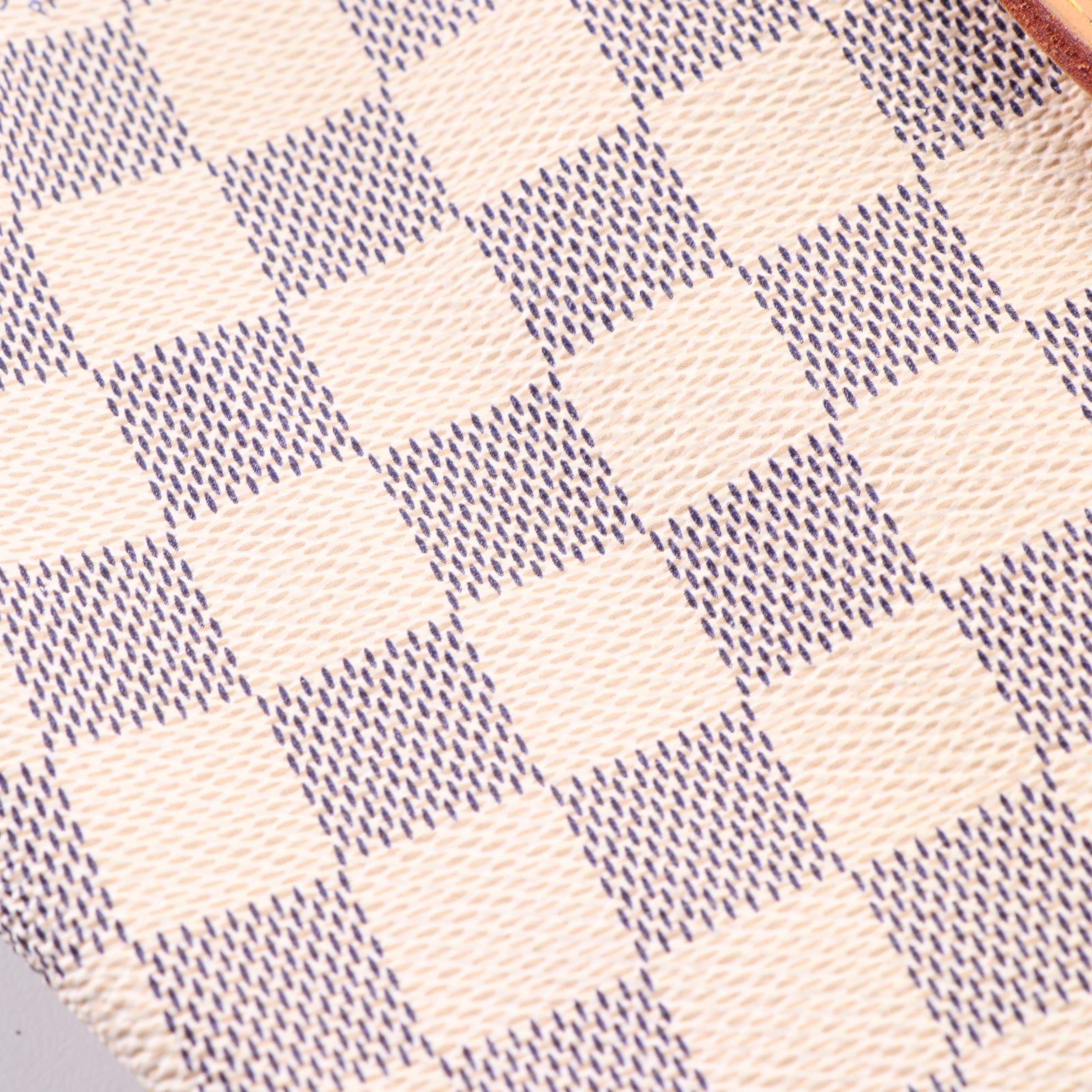 Louis Vuitton Neverfull MM in Damier Azur Canvas and Vachetta Leather with Pouch