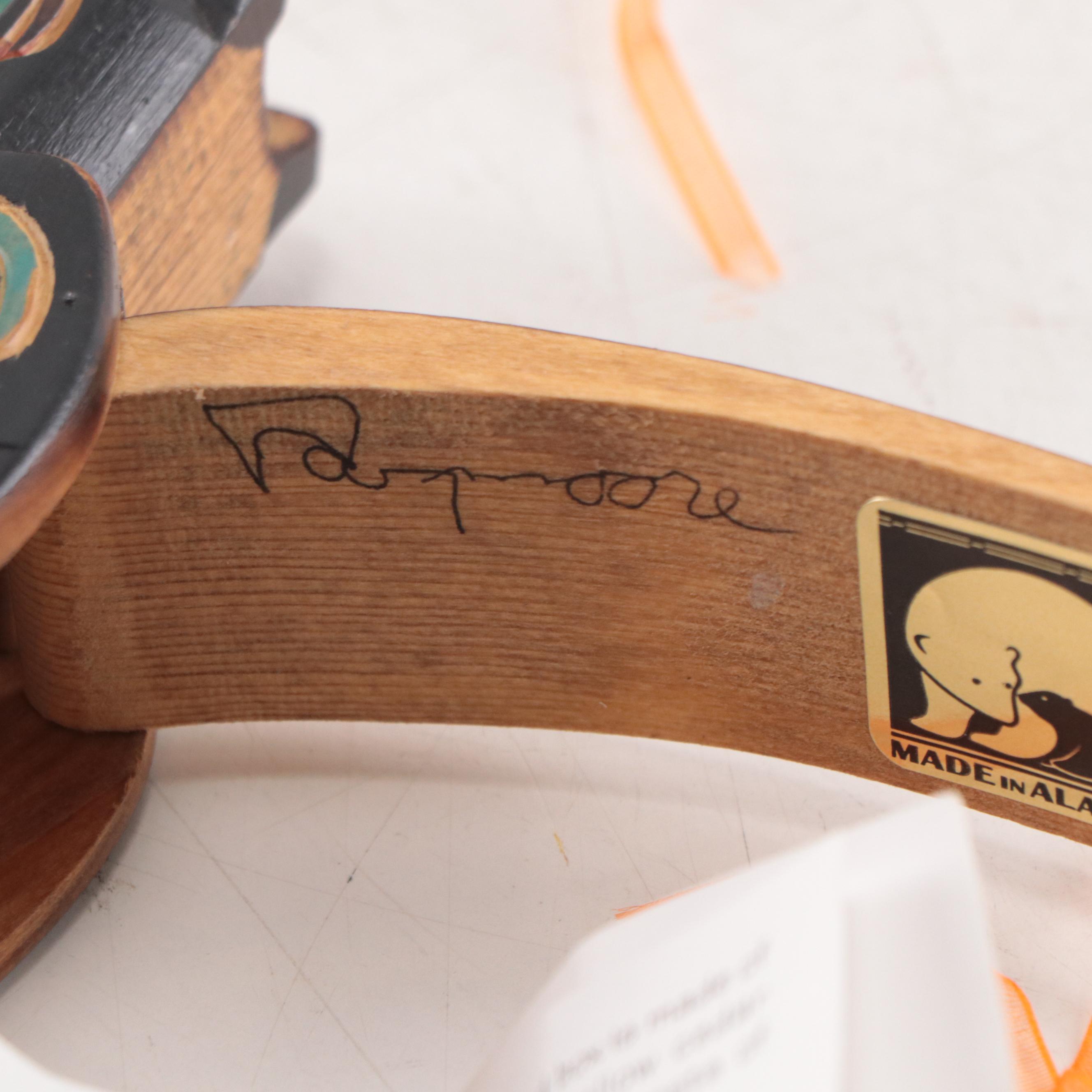 Pacific Northwest Native American Style Carved Wood Sculptures of Birds