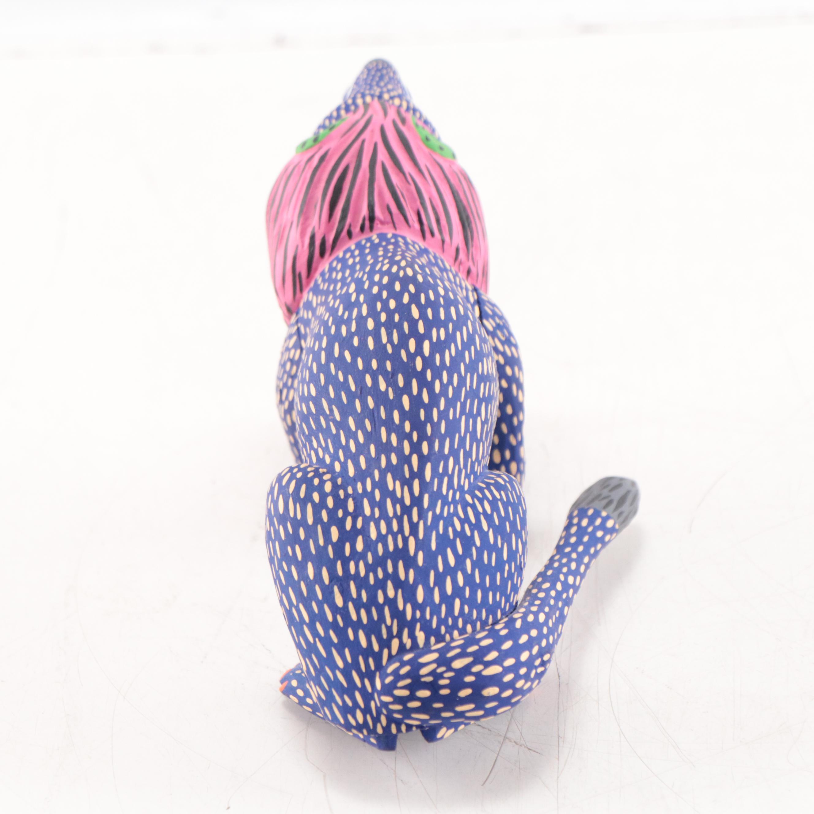 Jimenez Mexican Folk Art Hand-Painted Wood Alebrije of Lion