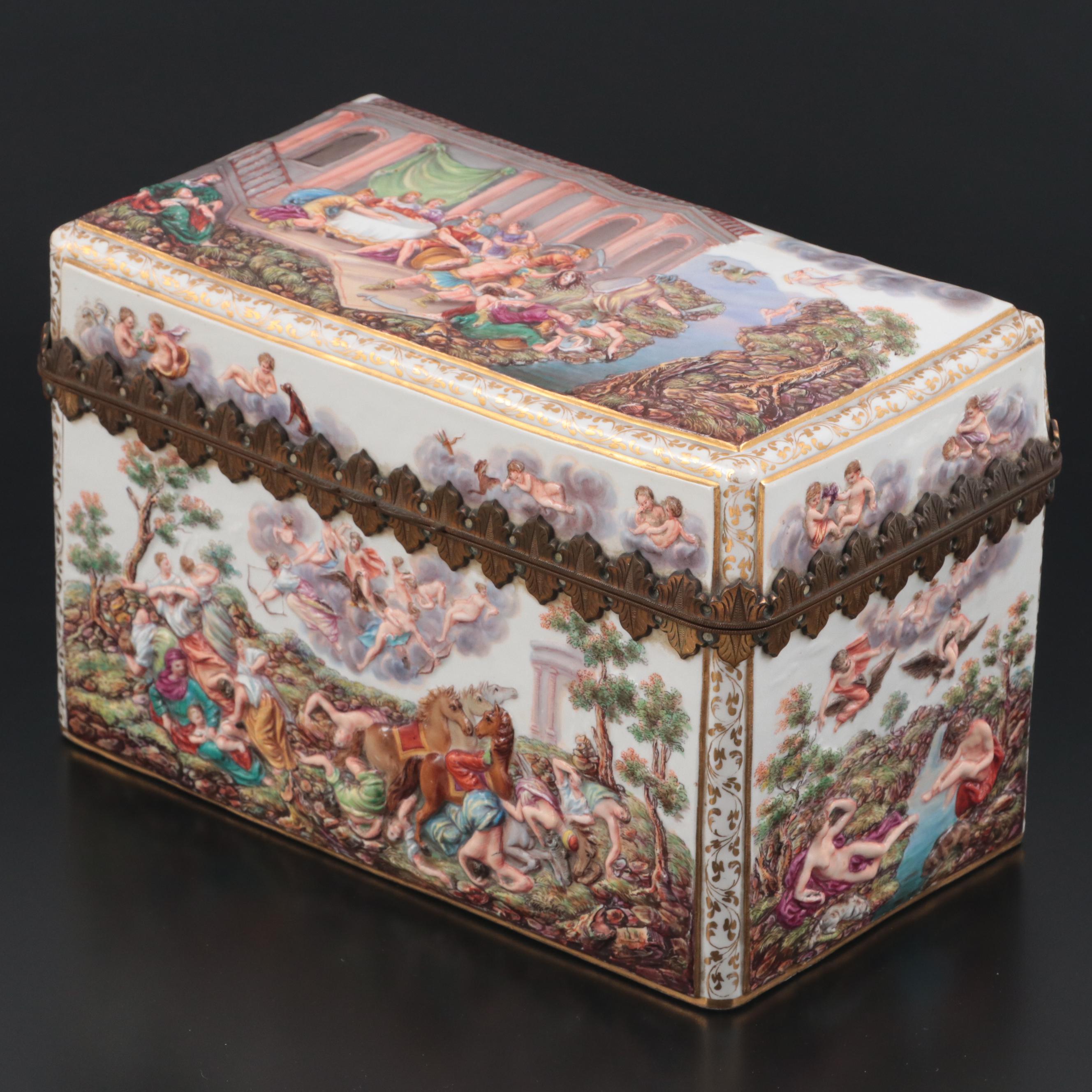 Meissen "Andromeda's Wedding and Battle of Perseus" Porcelain Casket Box, 19th C