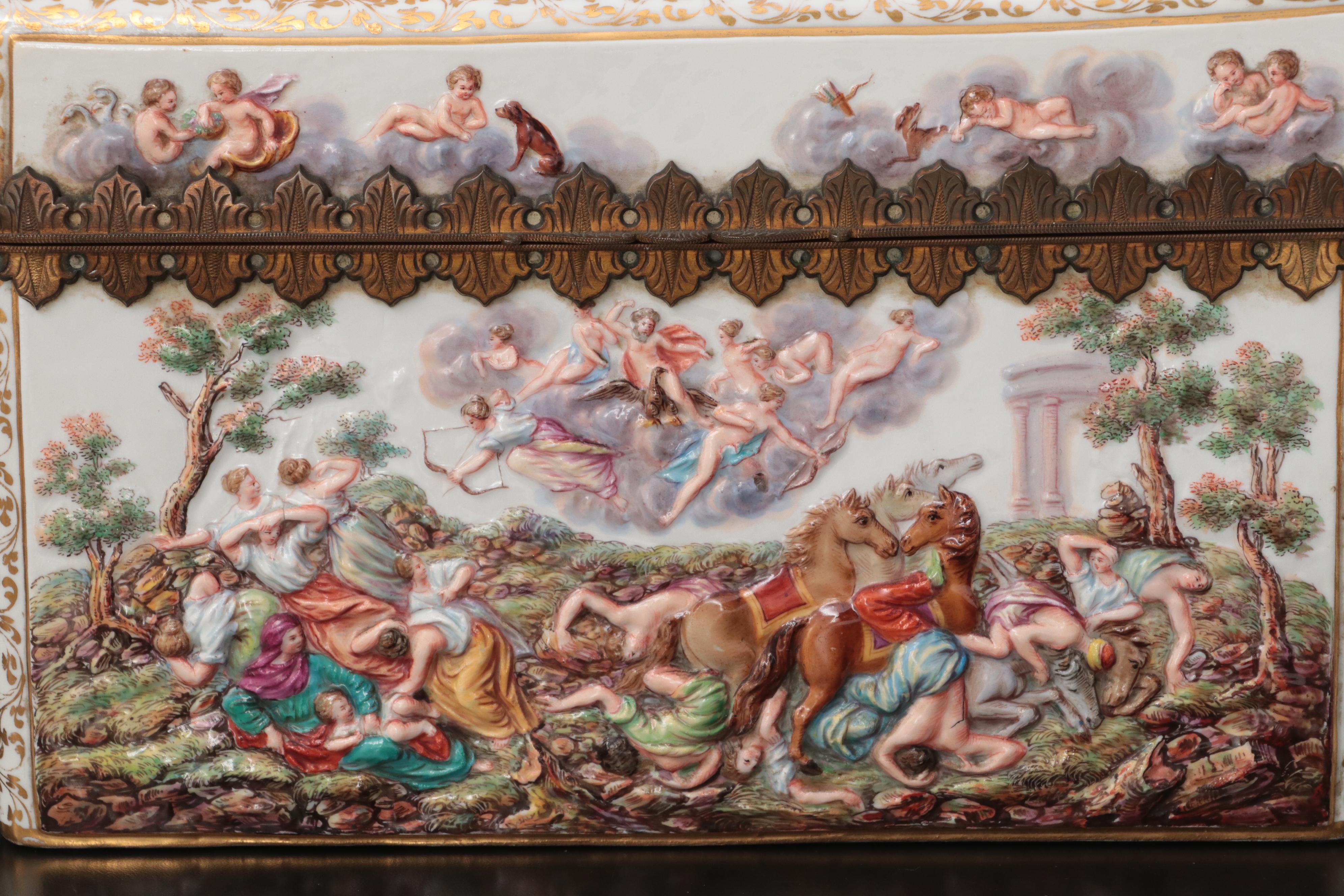 Meissen "Andromeda's Wedding and Battle of Perseus" Porcelain Casket Box, 19th C
