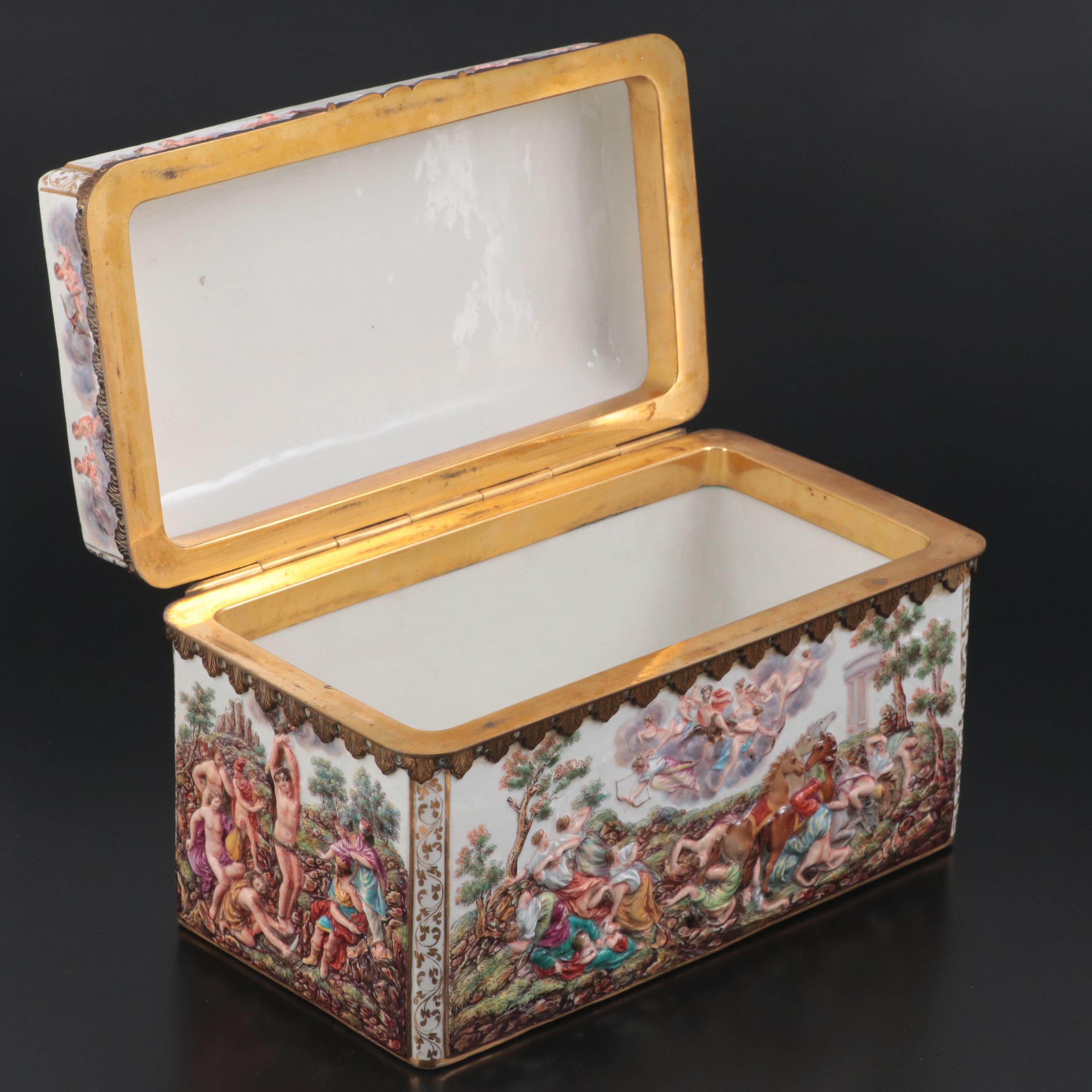 Meissen "Andromeda's Wedding and Battle of Perseus" Porcelain Casket Box, 19th C
