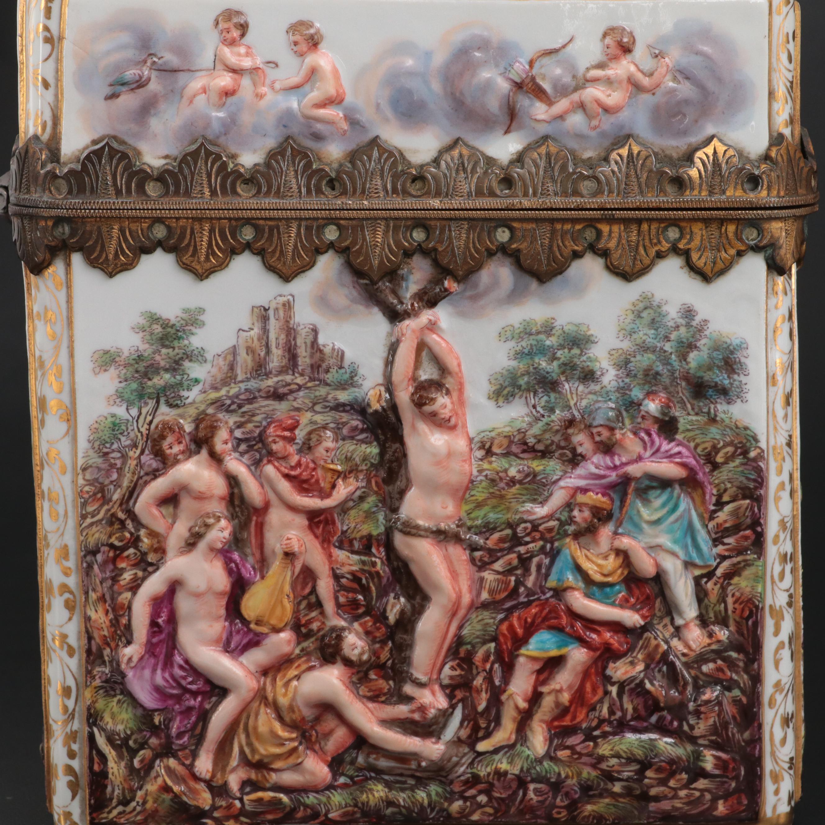 Meissen "Andromeda's Wedding and Battle of Perseus" Porcelain Casket Box, 19th C