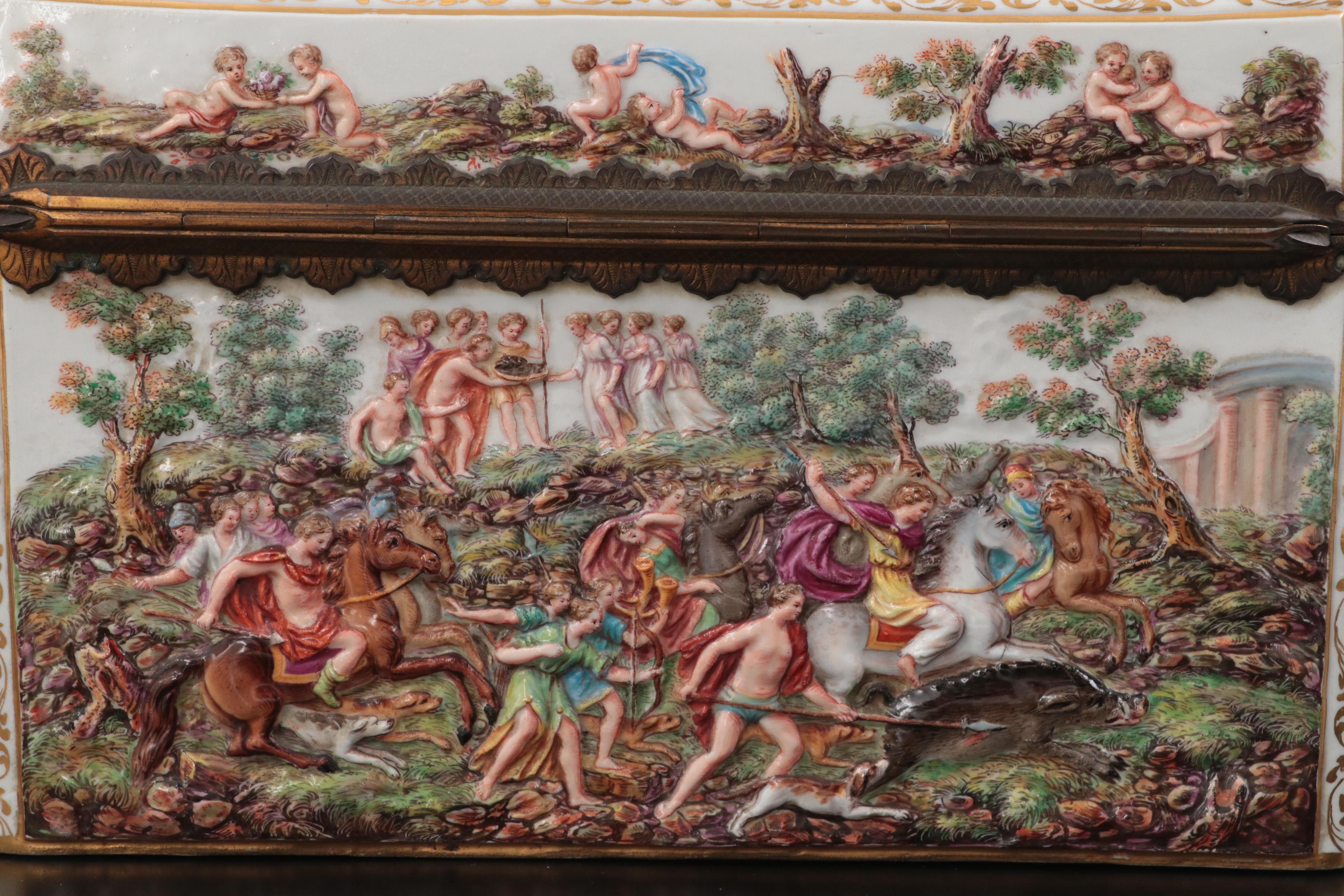 Meissen "Andromeda's Wedding and Battle of Perseus" Porcelain Casket Box, 19th C