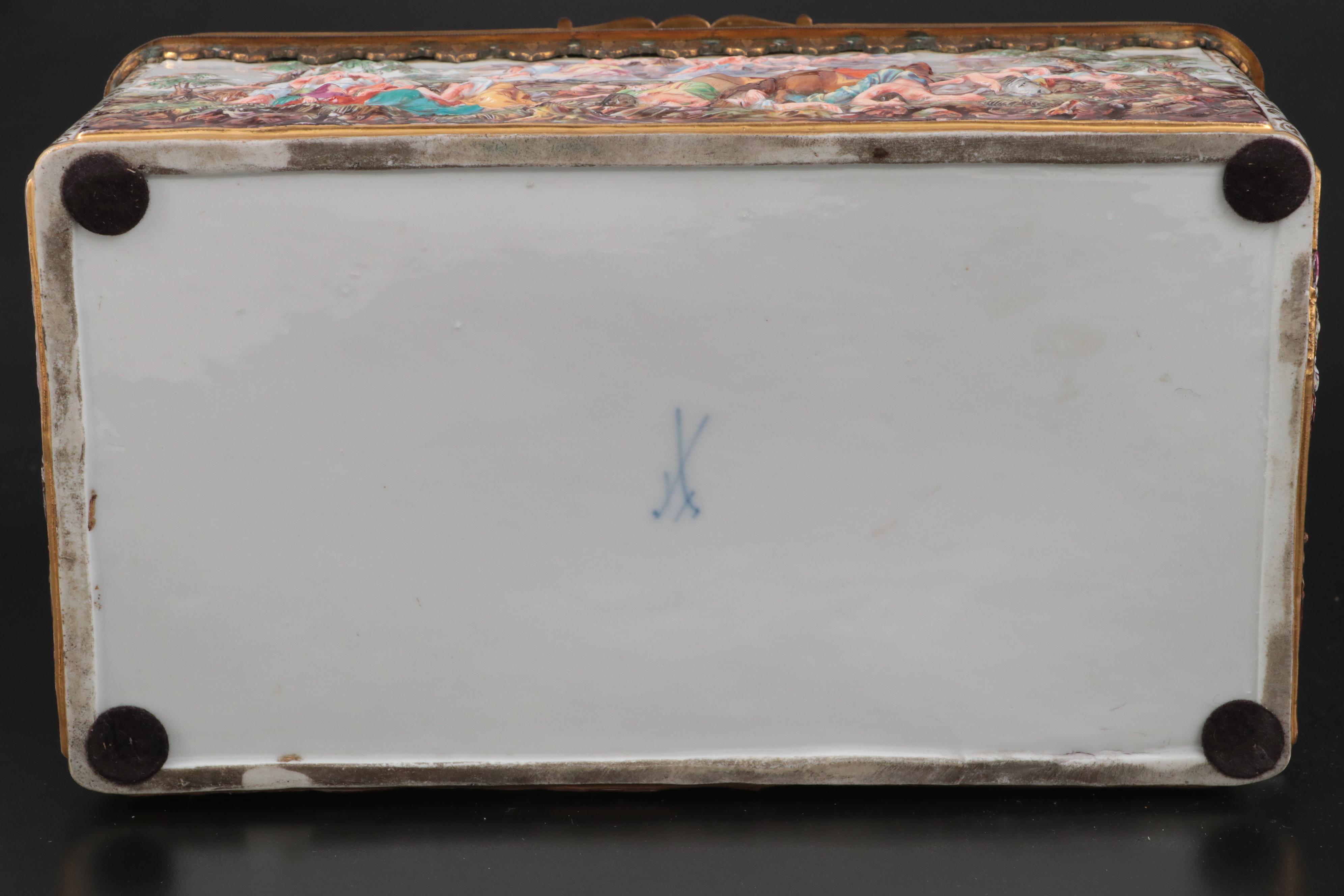 Meissen "Andromeda's Wedding and Battle of Perseus" Porcelain Casket Box, 19th C