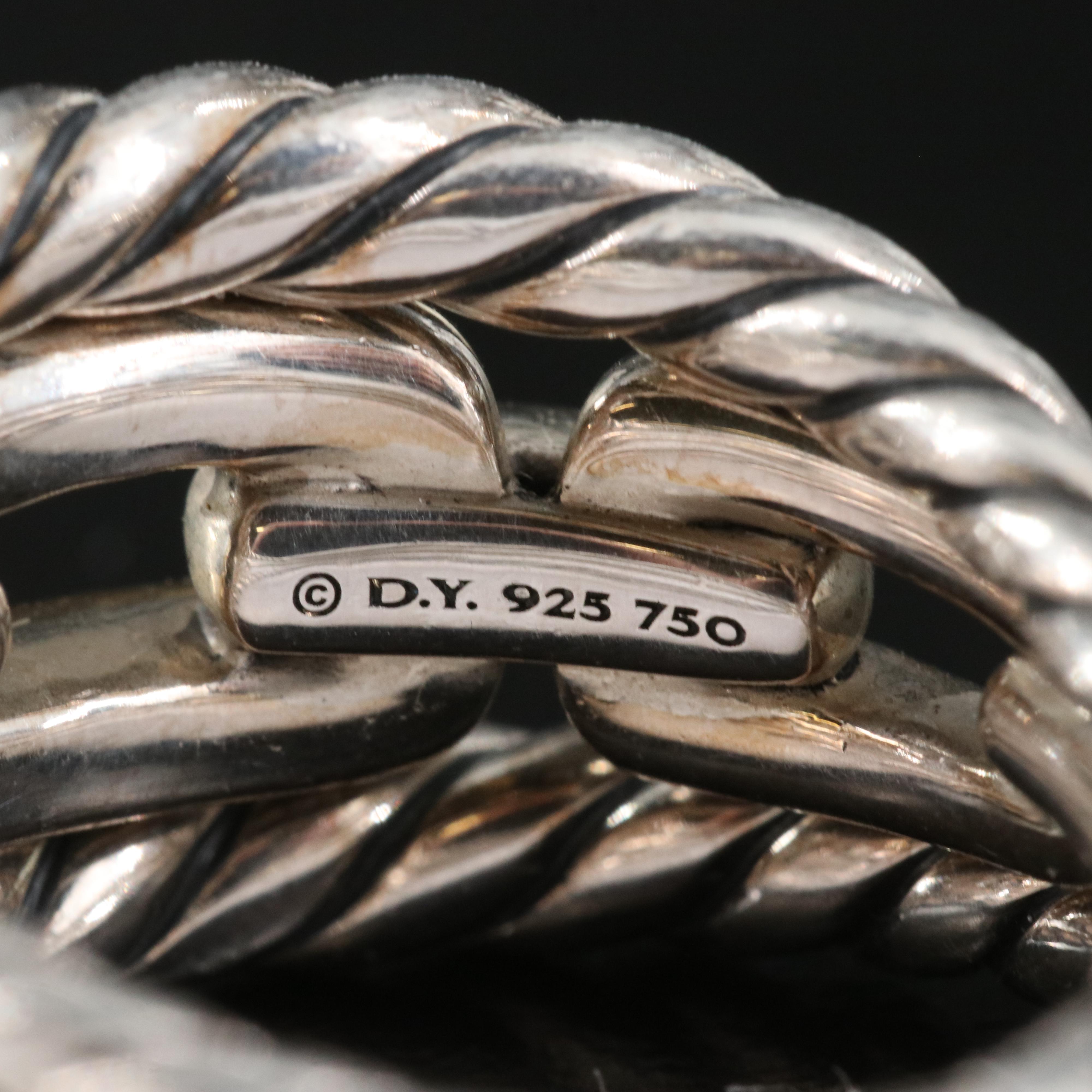 David Yurman "Stax" Sterling Three Row Ring with 18K Accents