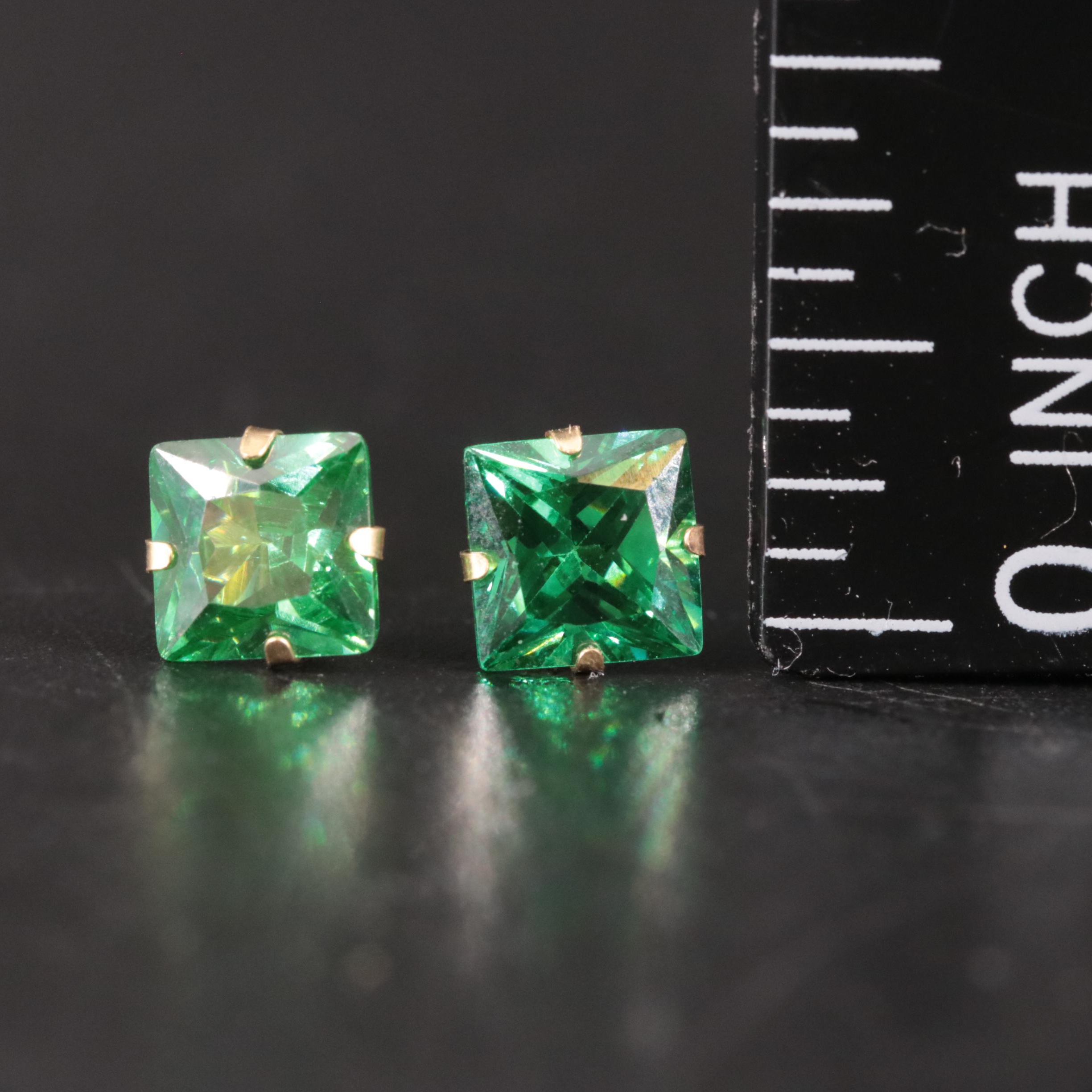 14K Cubic Zirconia Stud Earrings