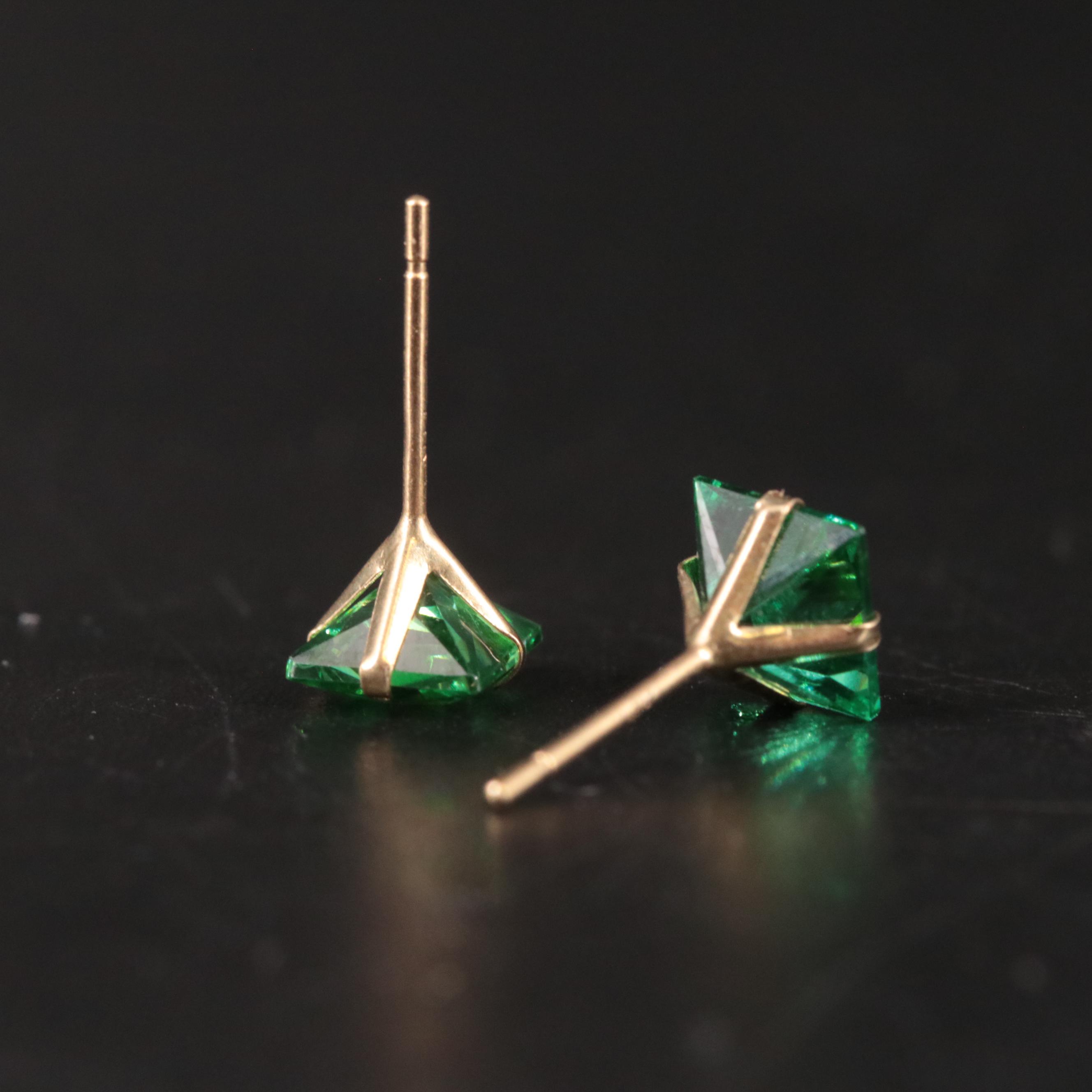 14K Cubic Zirconia Stud Earrings
