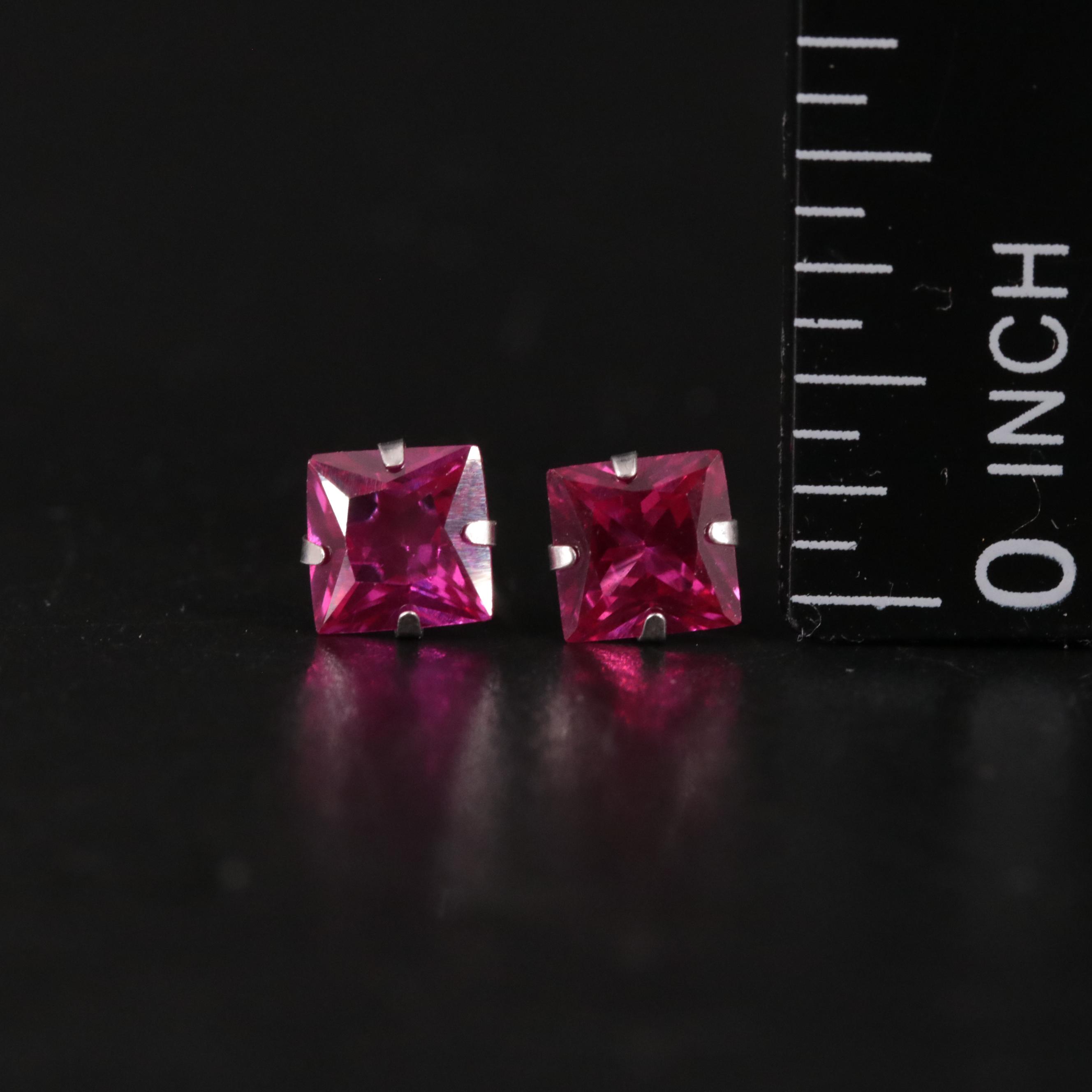14K Ruby Stud Earrings
