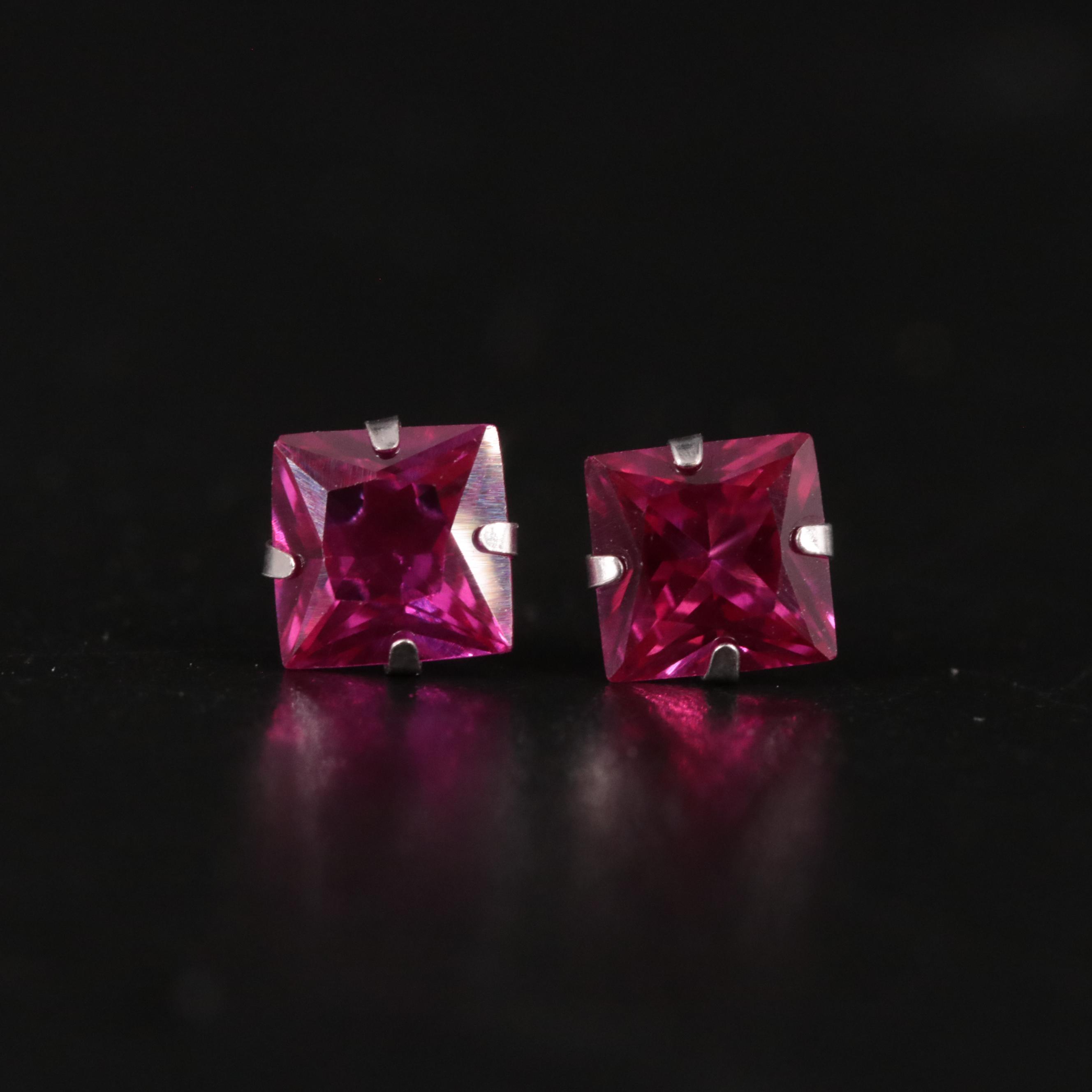 14K Ruby Stud Earrings