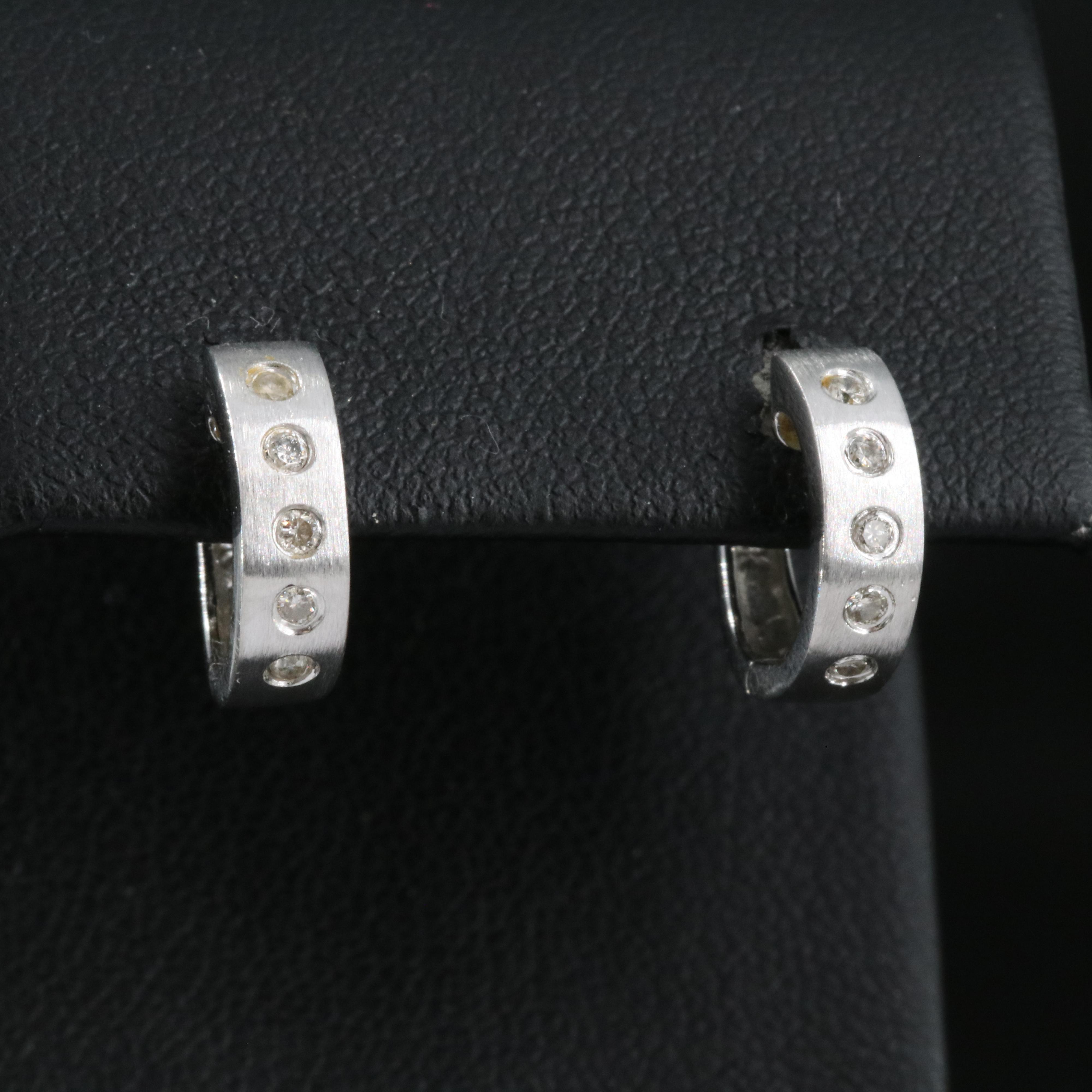 14K 0.16 CTW Diamond Huggie Earrings