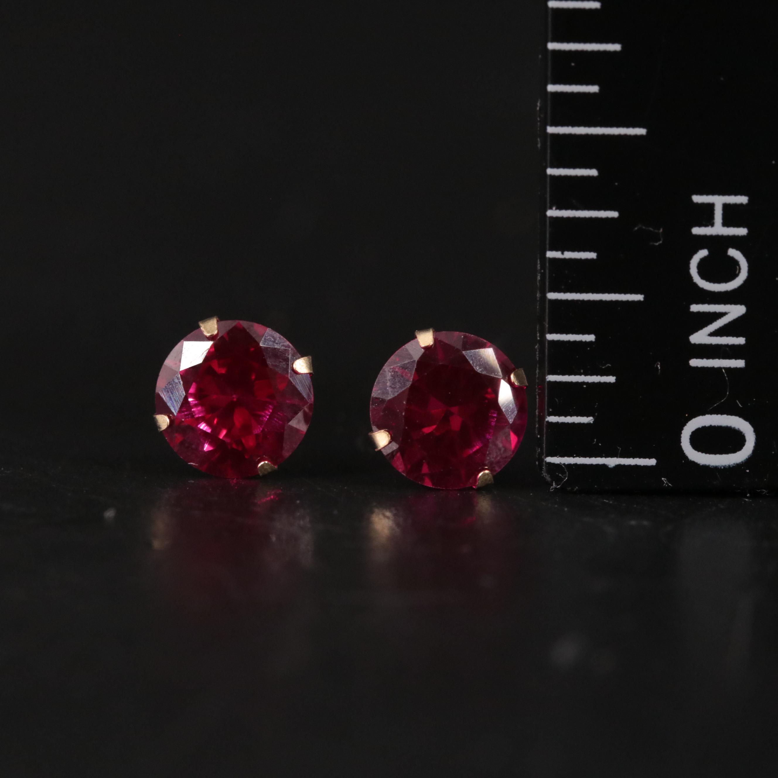 14K Ruby Stud Earrings