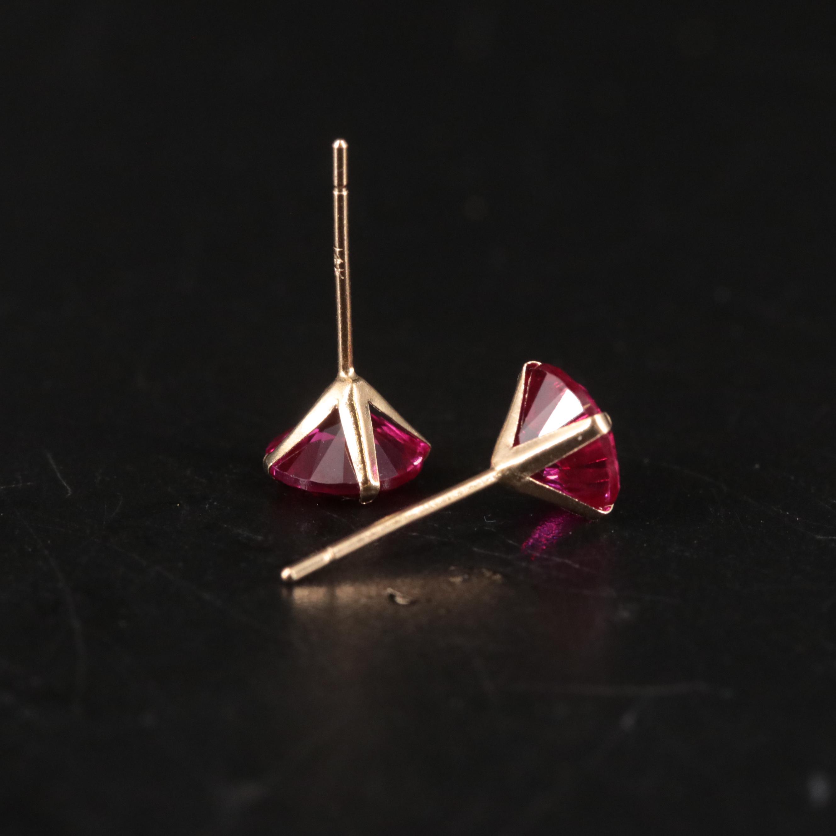 14K Ruby Stud Earrings