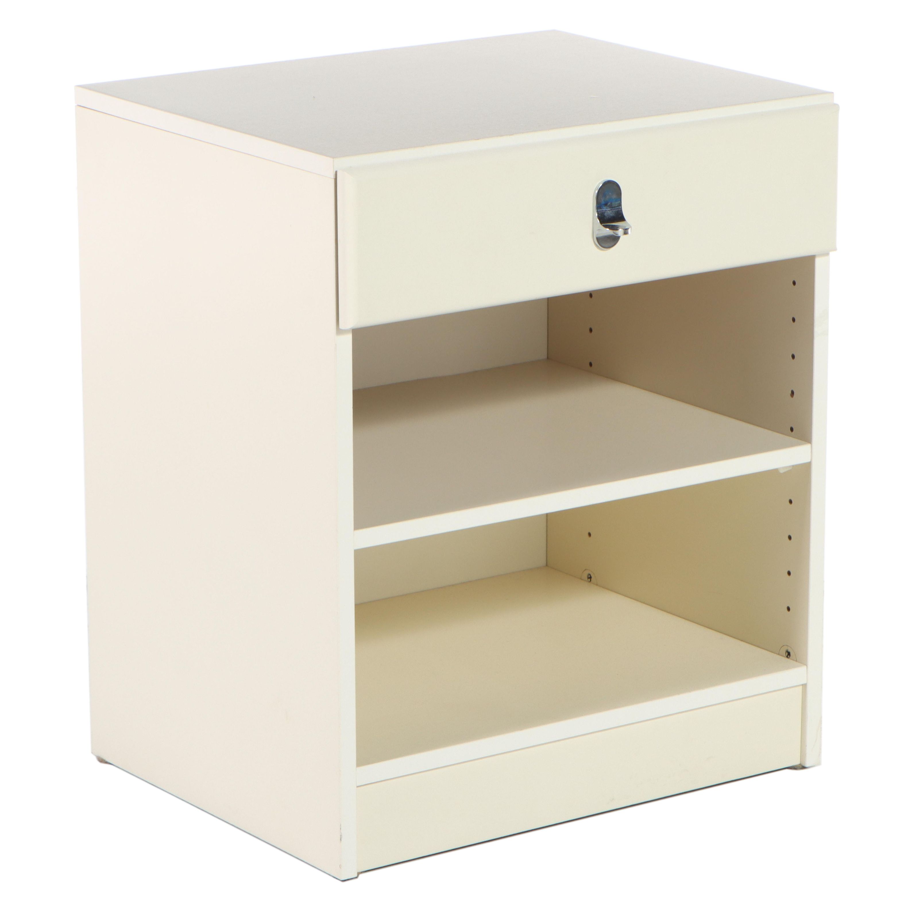 Cream-Painted Single-Drawer Nightstand, Late 20th Century