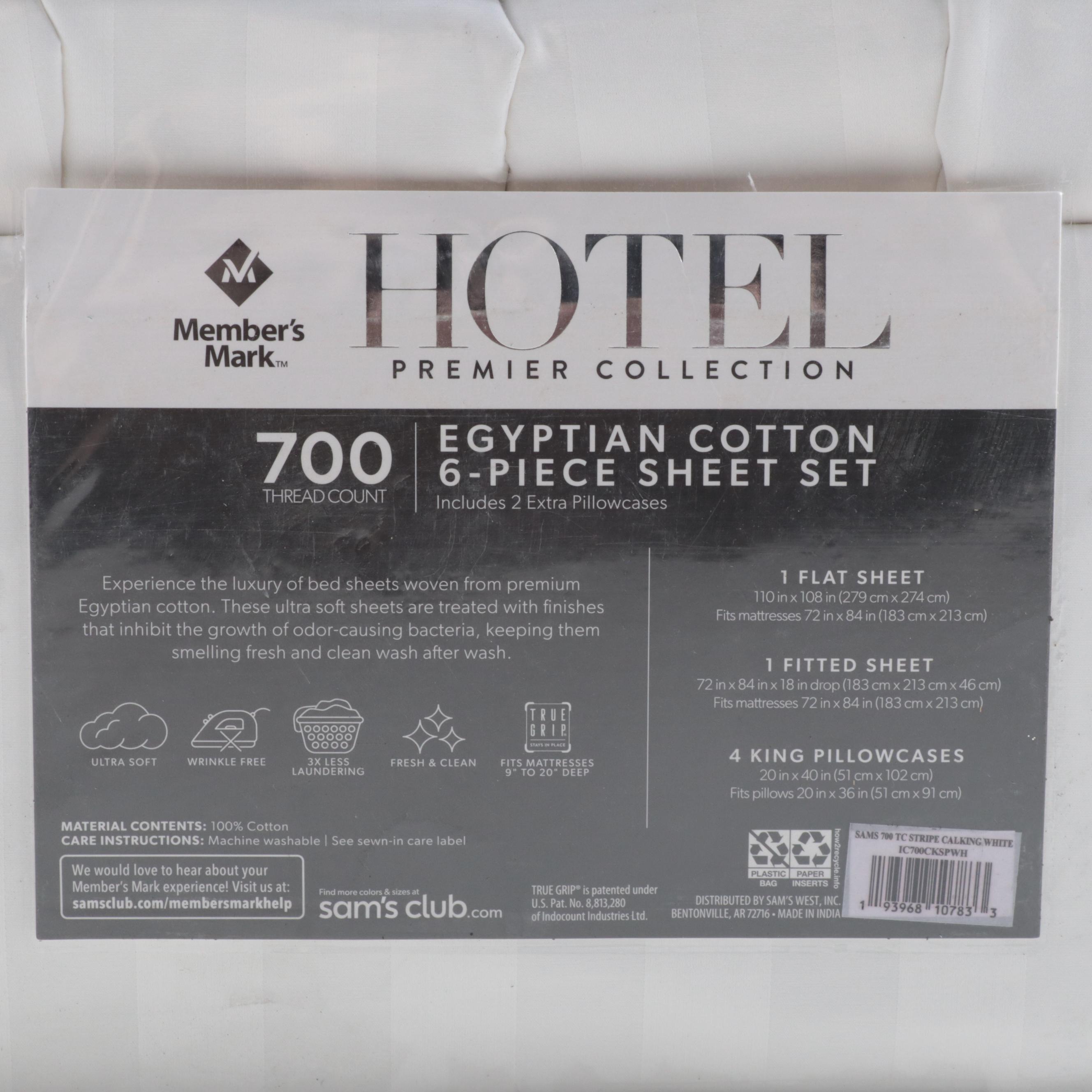 Member's Mark Hotel Premier Collection California King Egyptian Cotton Sheet Set