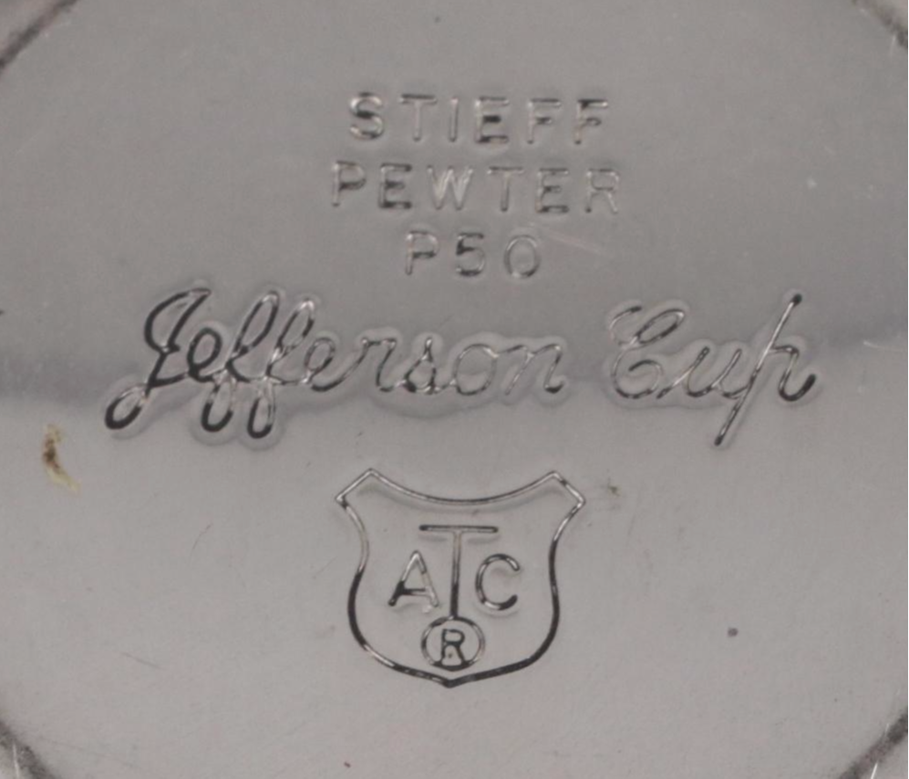 Stieff and Other Pewter Jefferson Cups with Stieff Pewter Footed Bowl