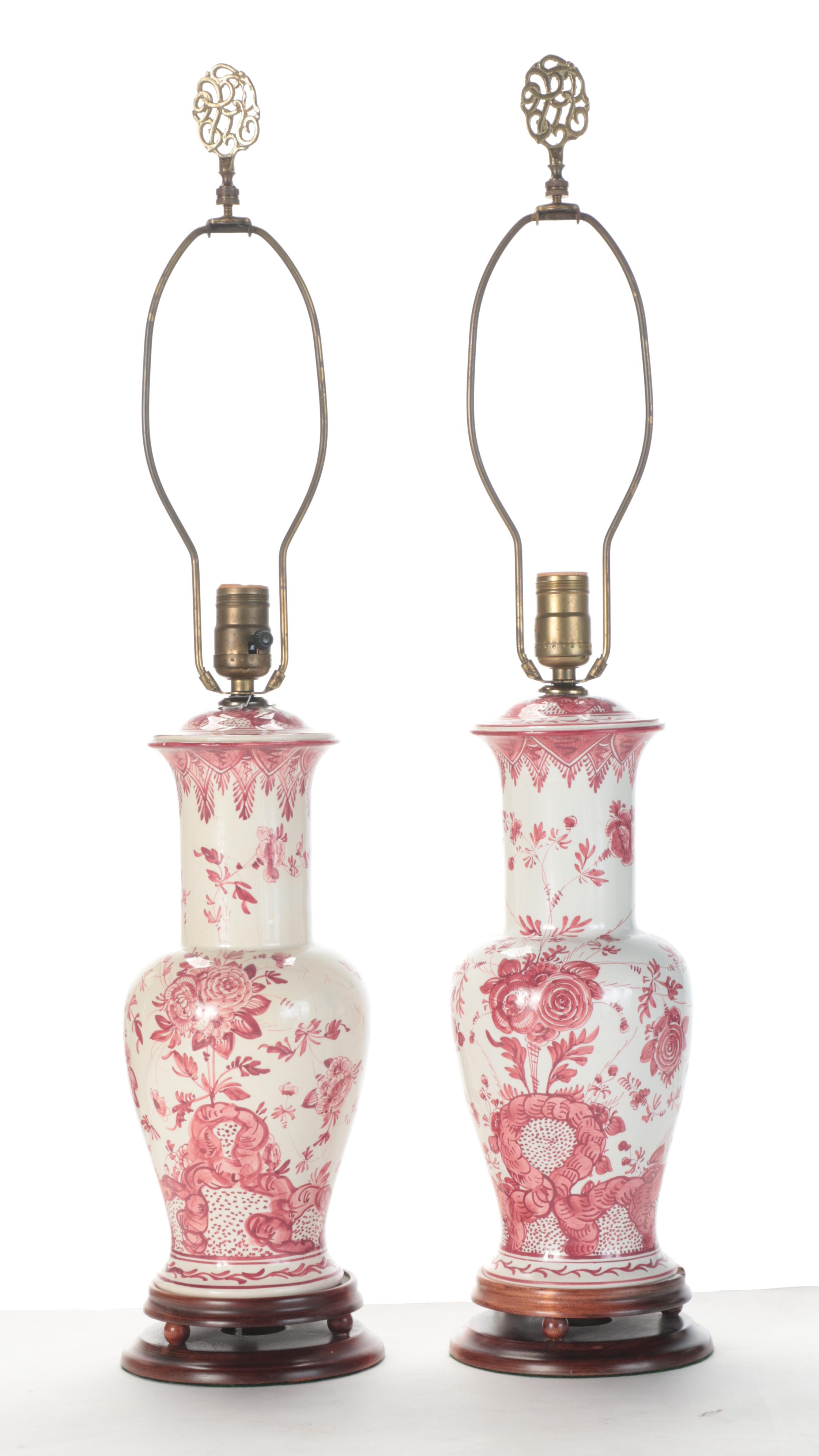 Chinese Feng Wei Zun Phoenix Tail Ceramic Vase Table Lamps, Contemporary