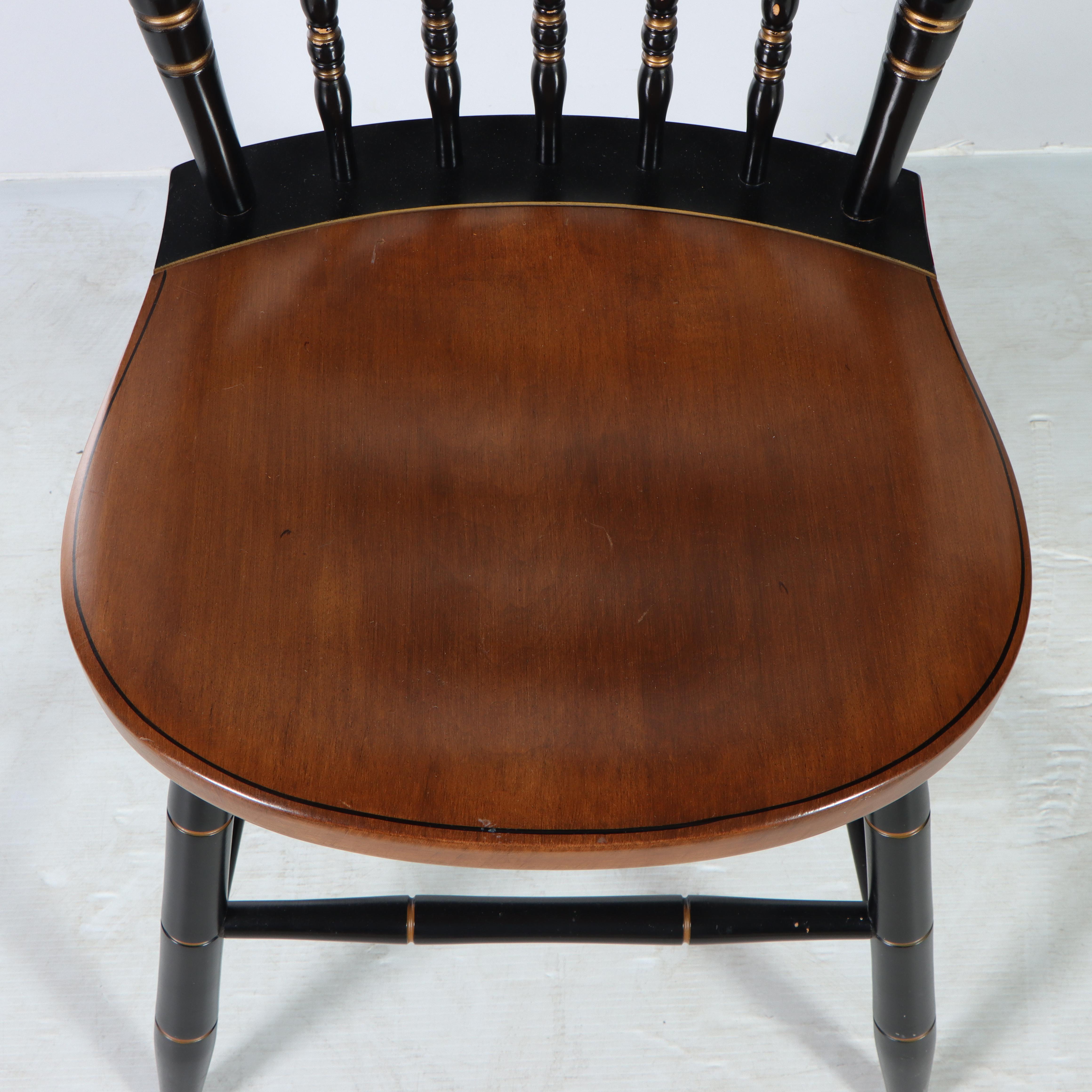 Pair of L. Hitchcock "Fancy" Side Chairs Plus Cherrywood Side Table