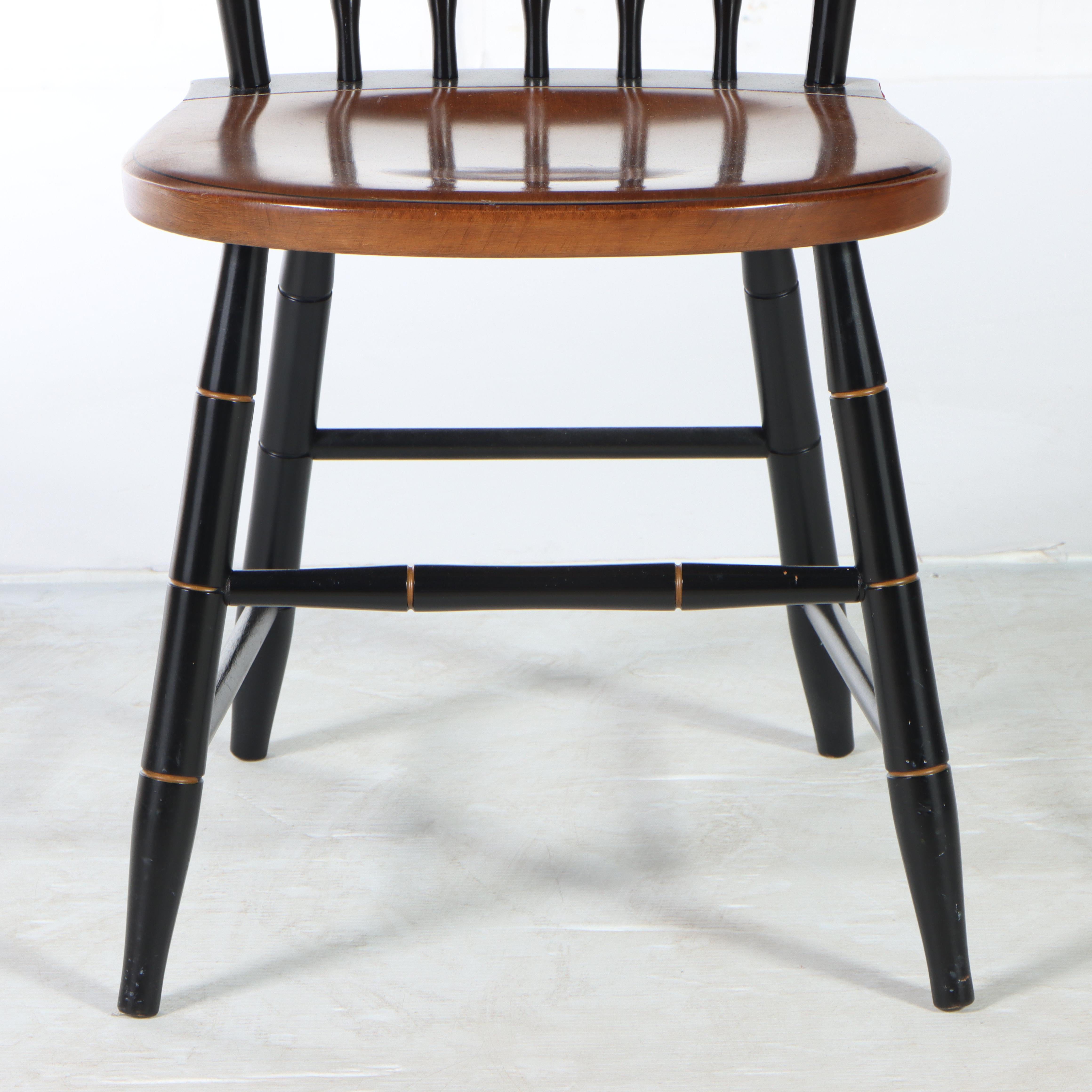 Pair of L. Hitchcock "Fancy" Side Chairs Plus Cherrywood Side Table