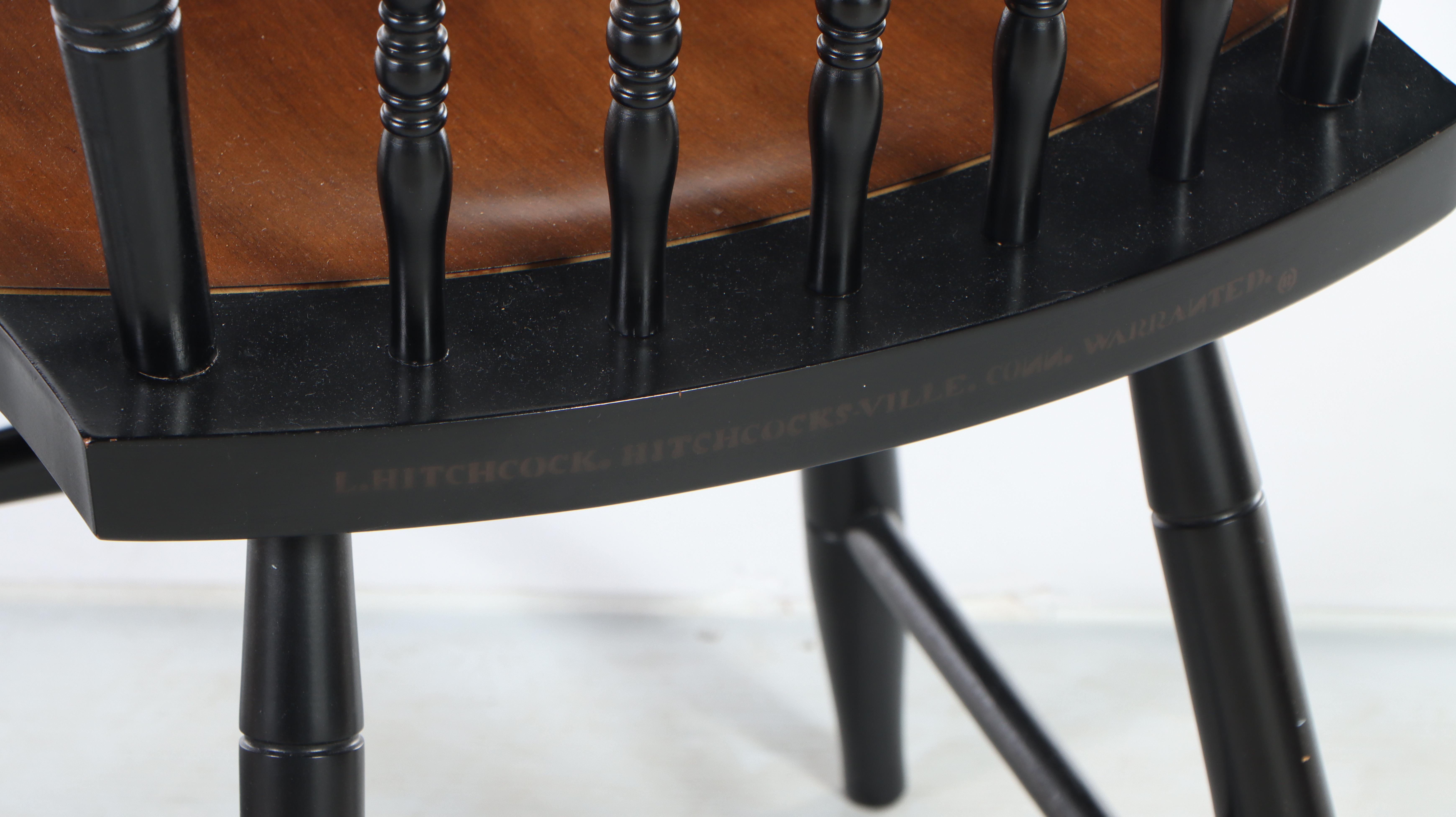 Pair of L. Hitchcock "Fancy" Side Chairs Plus Cherrywood Side Table