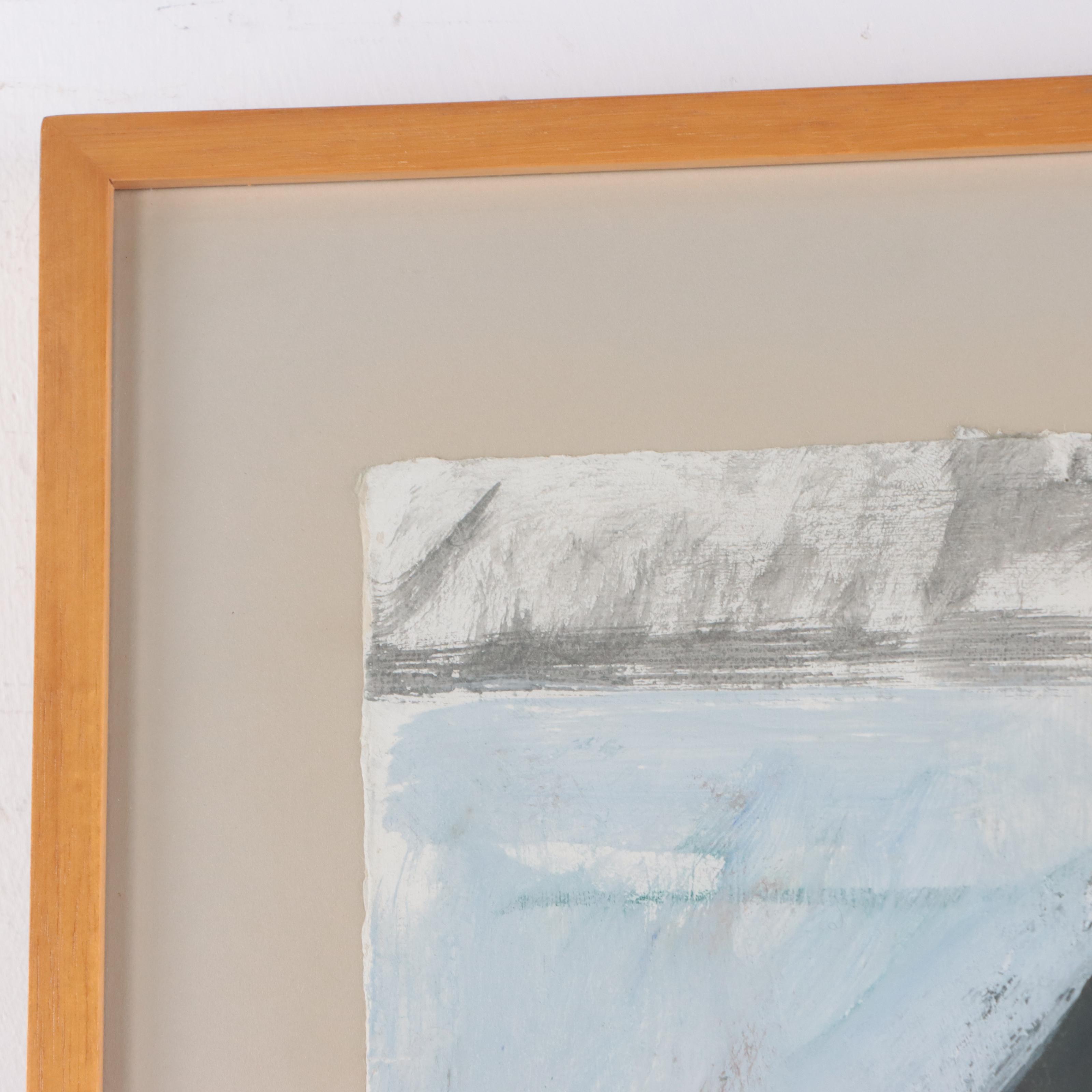 Morton Dimondstein Portrait Mixed Media Painting, 1980